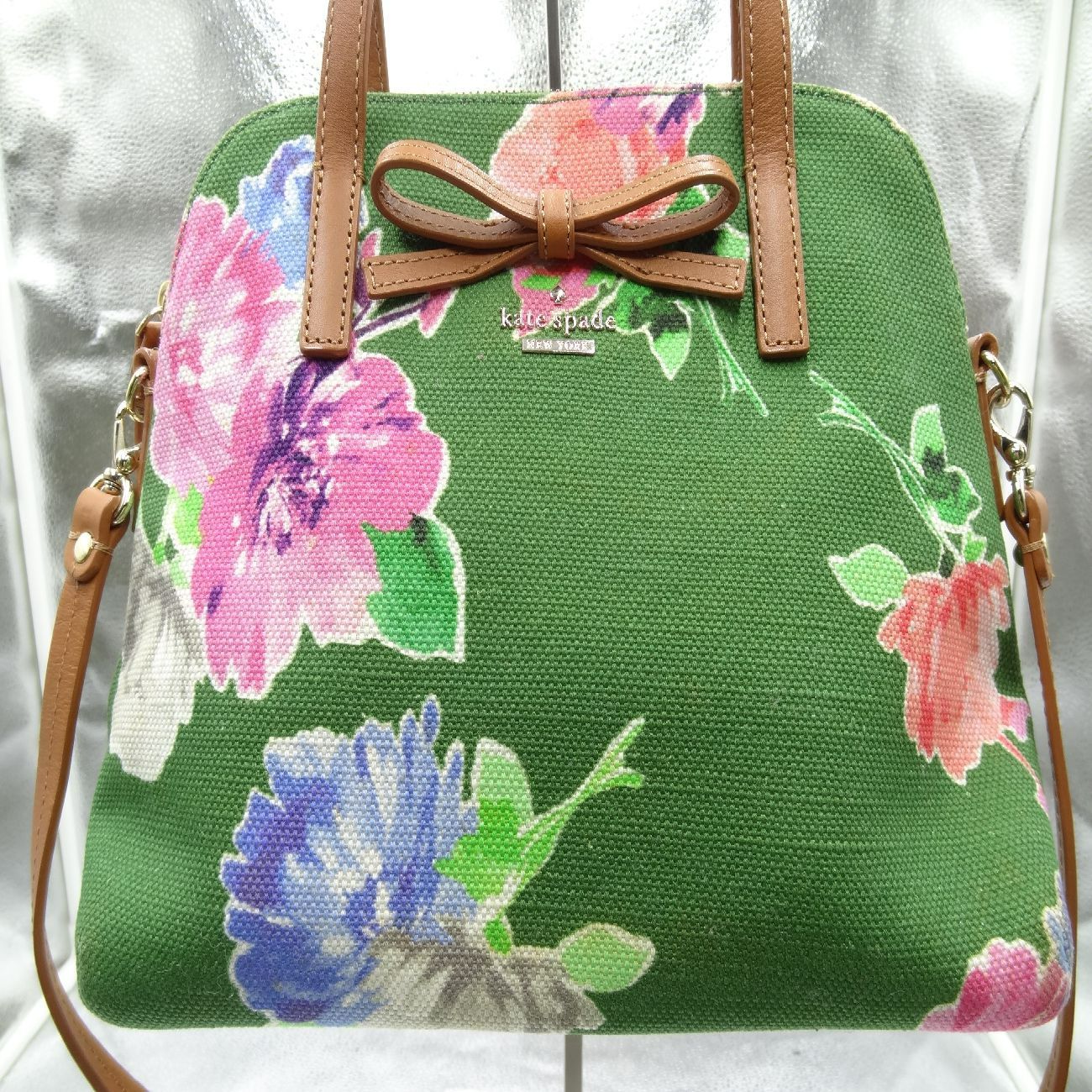 Kate spade NEW YORK ハンドバッグ ショルダーバッグ 花柄 キャンバス 