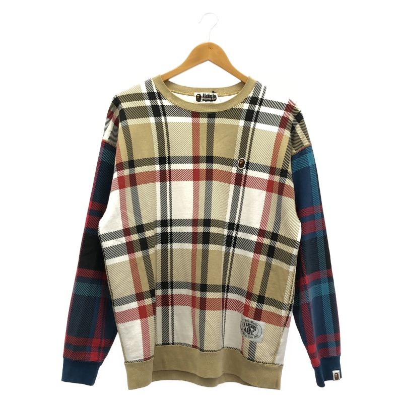 A BATHING APE 切り替え スウェット F ベージュ アベイシングエイプ 10