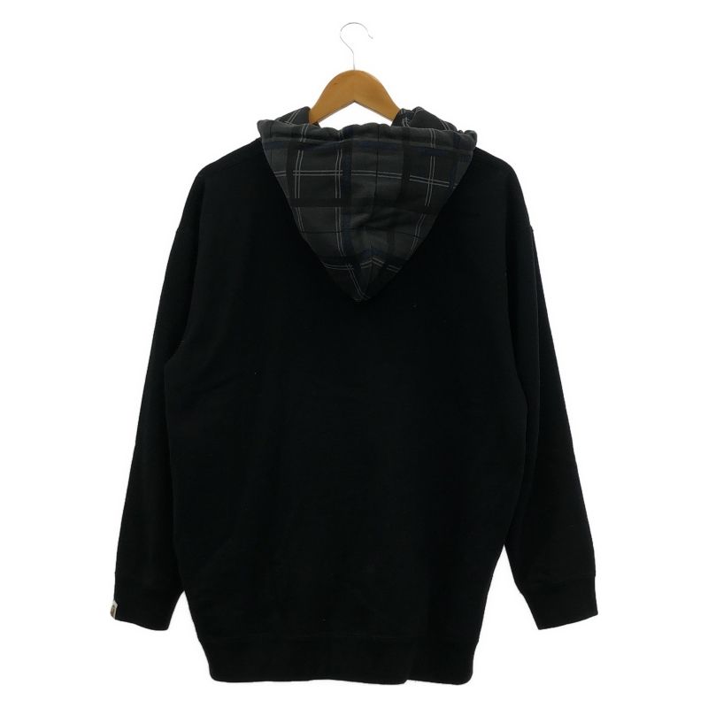 中古】A BATHING APE チェックフーディパーカー F ブラック ア