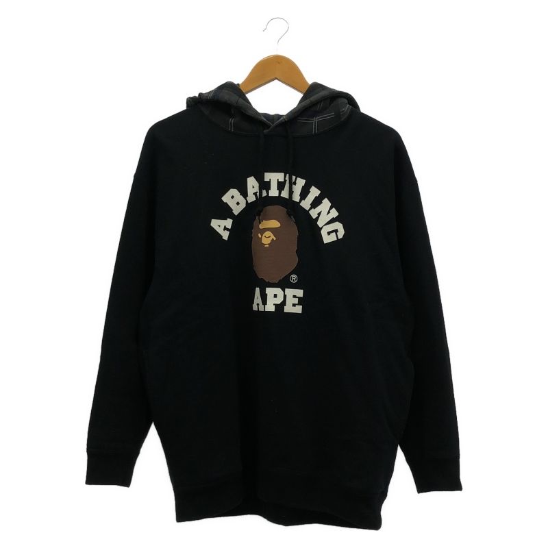 【中古】A BATHING APE チェックフーディパーカー F ブラック アベイシングエイプ[10][240010501325] 中古】A BATHING APE チェックフーディパーカー F ブラック ア