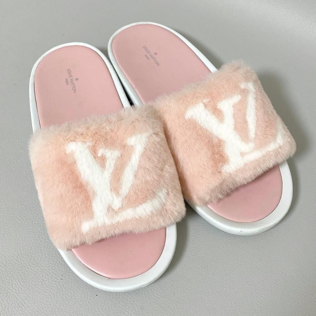 LOUIS VUITTON / ファーサンダル ピンク 39 - メルカリ