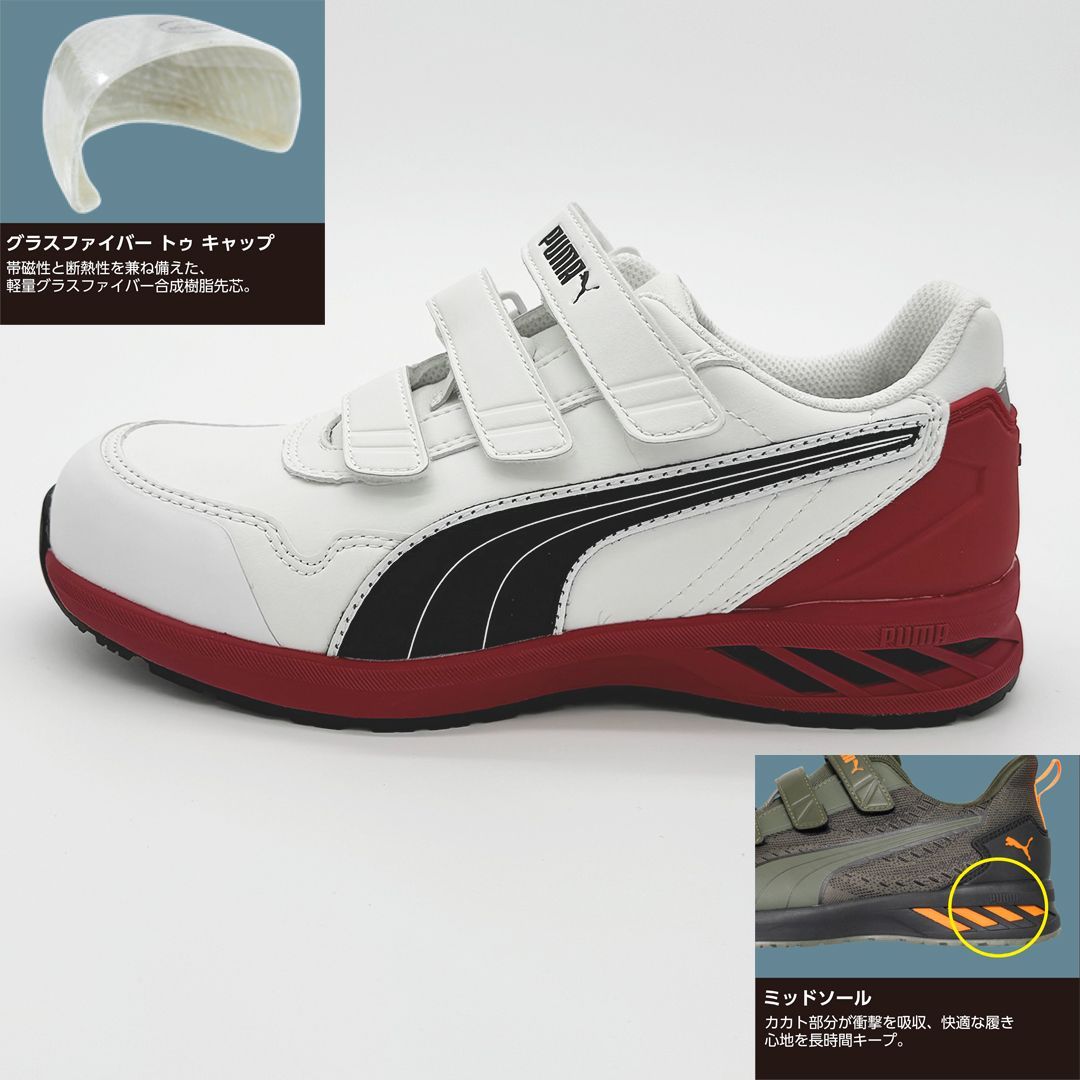 訳あり PUMA SAFETY ライダー2.0 ロー 25.5 cm|ホワイト 64.241.0.0 安全靴|プロテクティブスニーカー|JSAA A種 プーマセーフティー m 123-642410-255