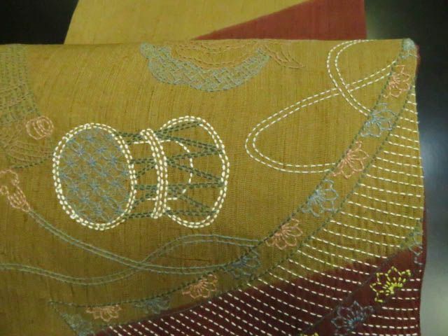 a 2511-12 袋帯 正絹 着物 紬 刺繍