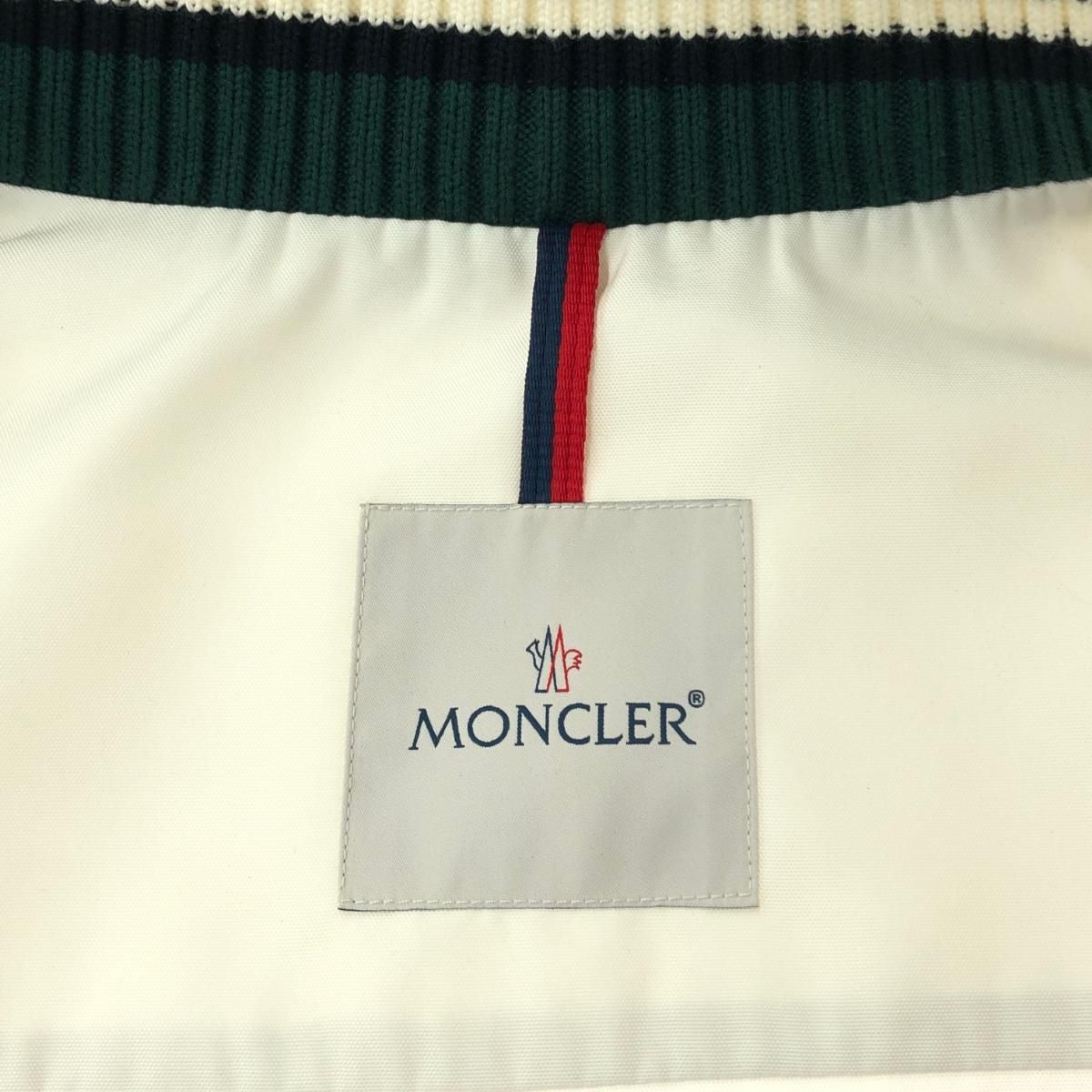 MONCLER モンクレール ジップアップフーディジャケット/RENNES 大きいサイズ:6 ナイロン/ロゴワッペン   ポリエステル ホワイト メンズ / 241001004066 MONCLER モンクレール ジップアップフーディジャケット/RENNES 大きい