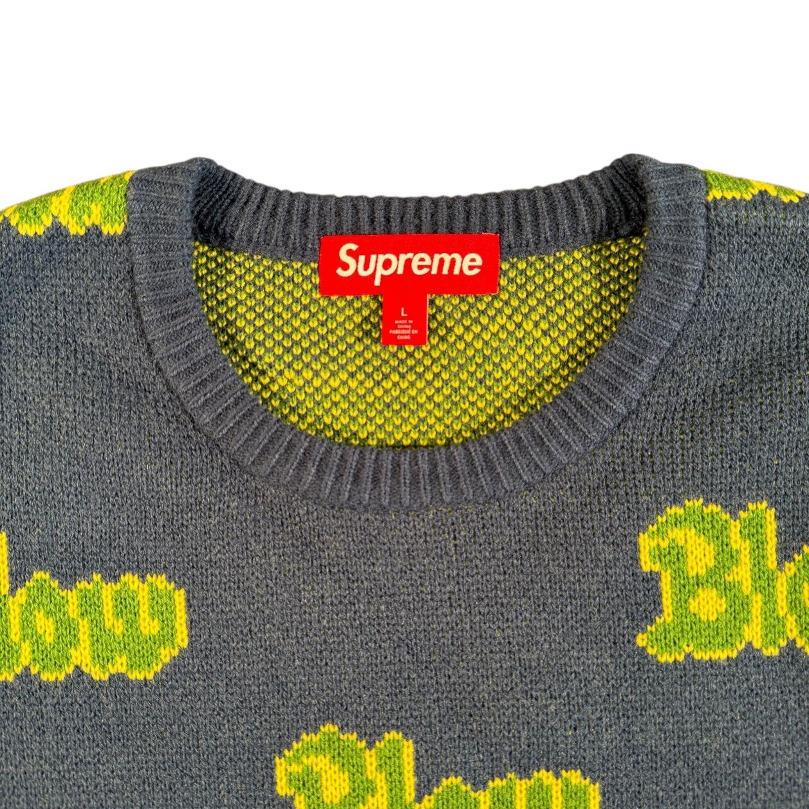 L】Supreme BLOW Sweater Navy - メルカリ
