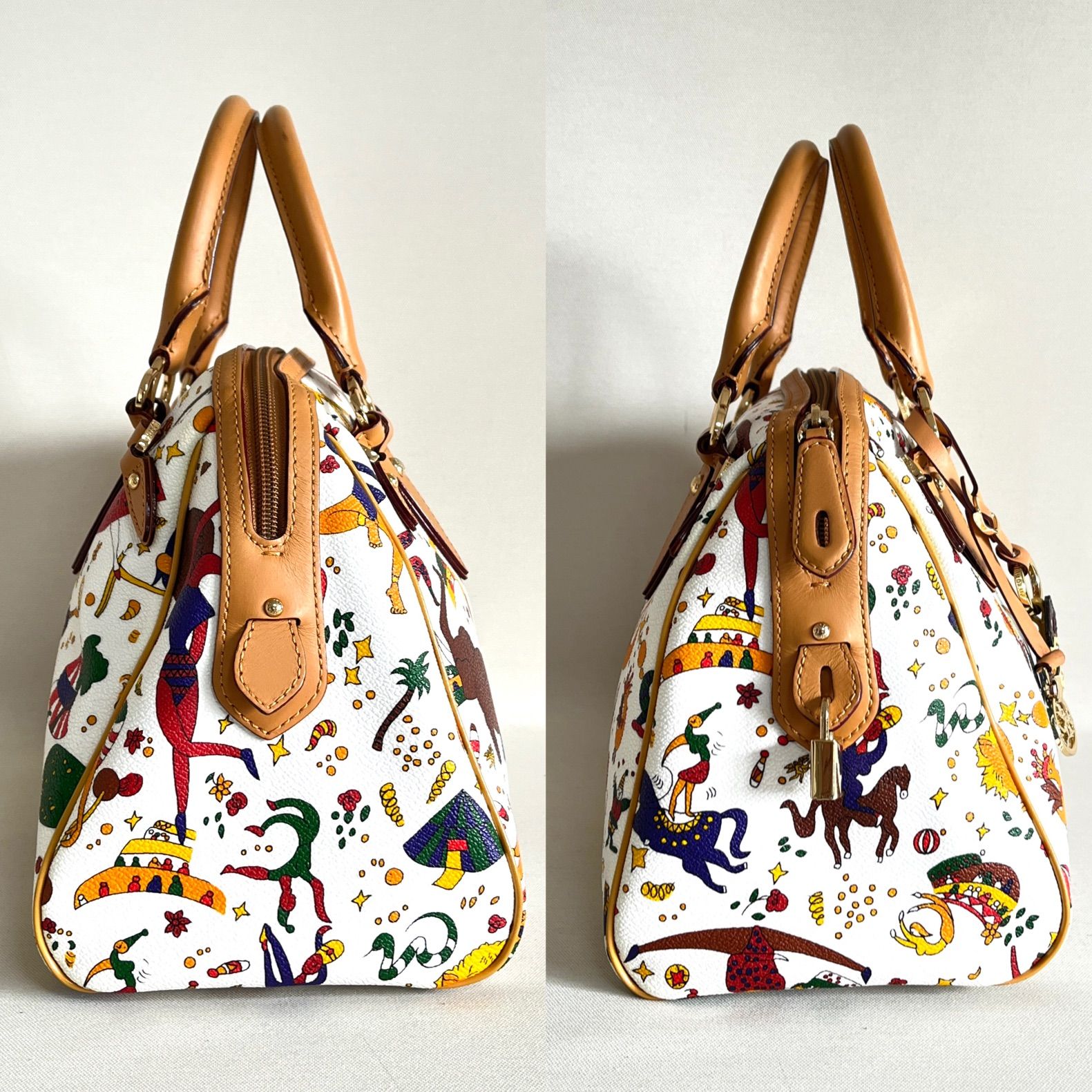 Piero Guidiマジックサーカス　ハンドバッグ　ボストン　PVCレザー美品 PIERO GUIDI ピエログィディ Magic Circus マジックサーカス