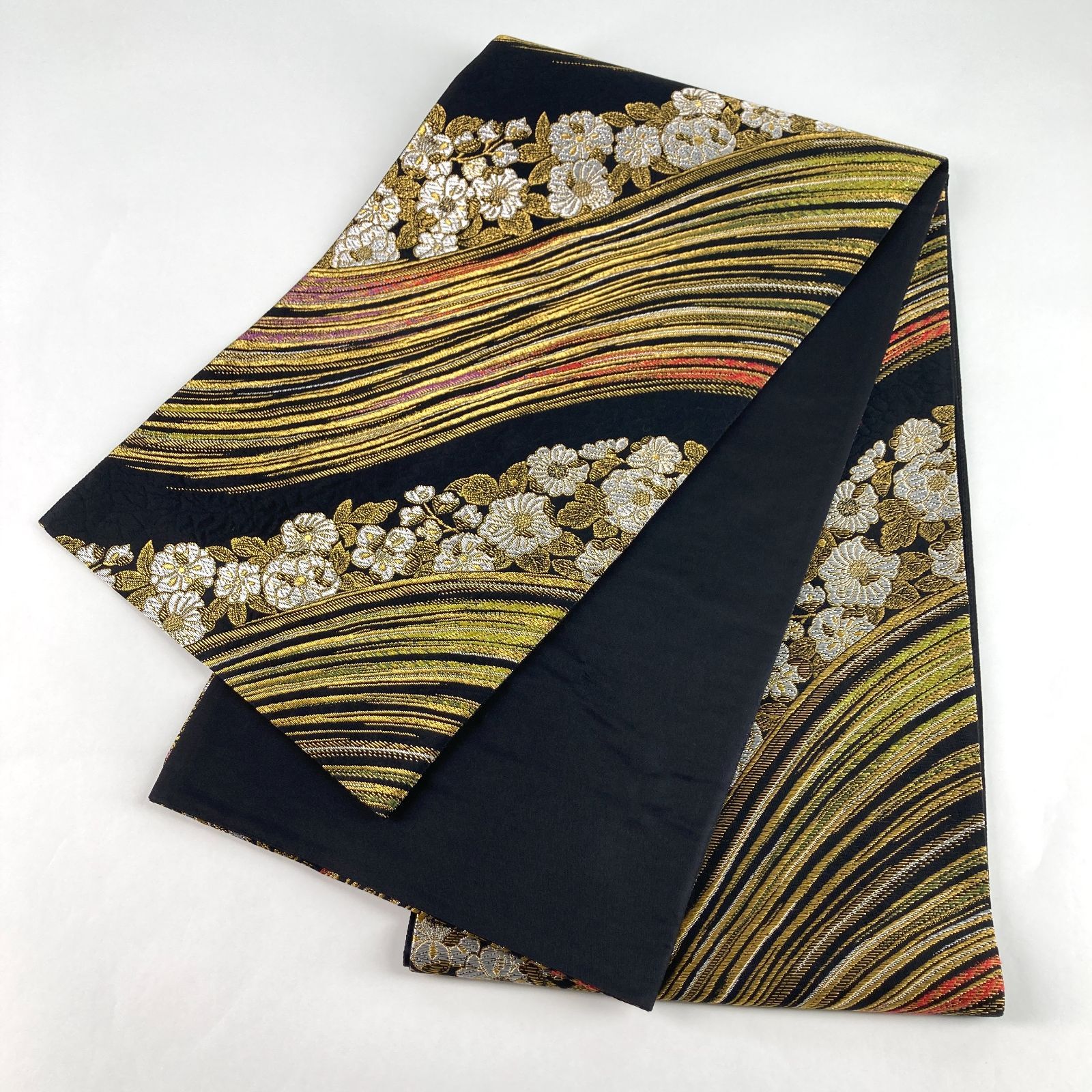 たんす屋 リユース帯 帯 袋帯 黒 金 セミフォーマル フォーマル 金糸
