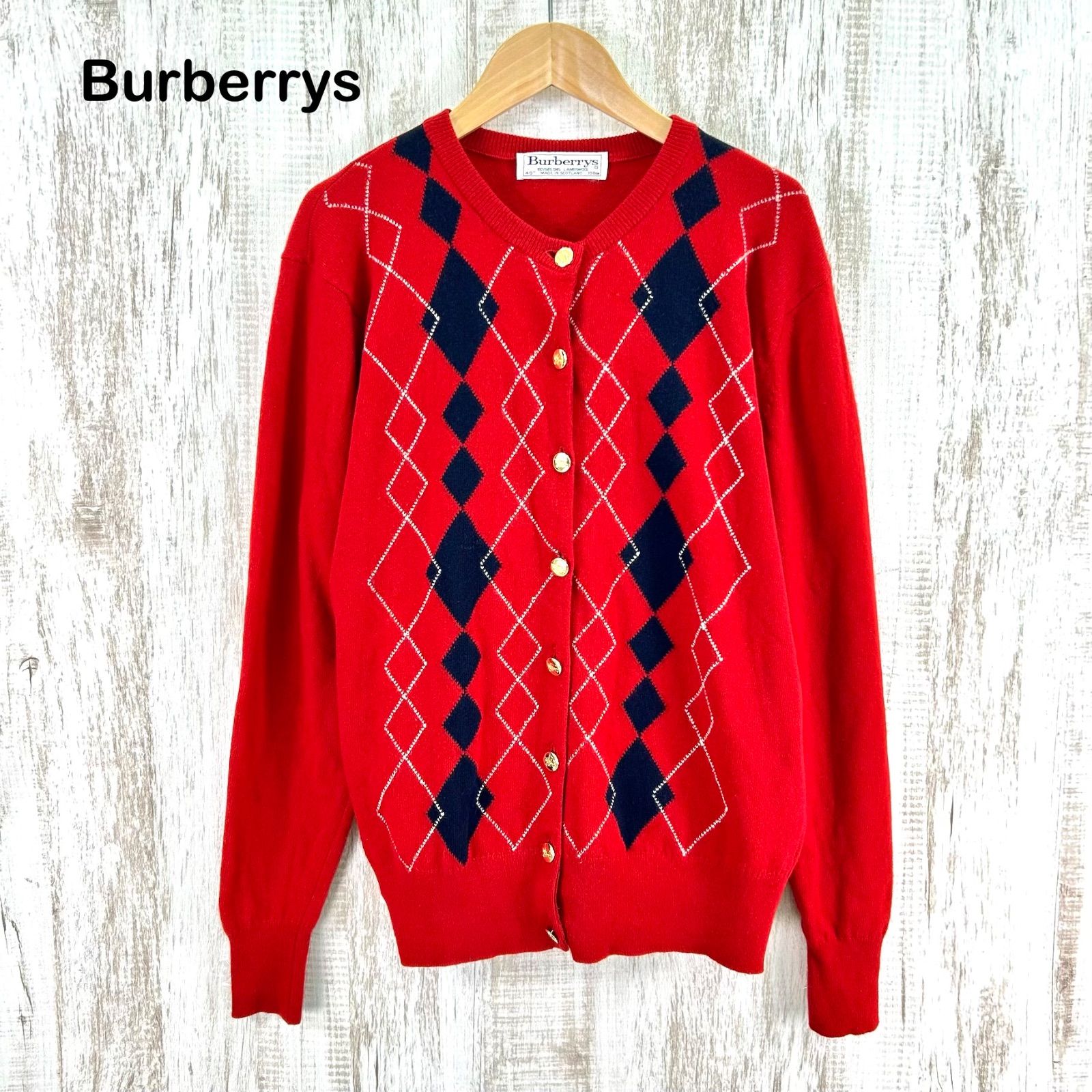 90s Burberrys ヴィンテージ バーバリー 金ボタン アーガイルチェック