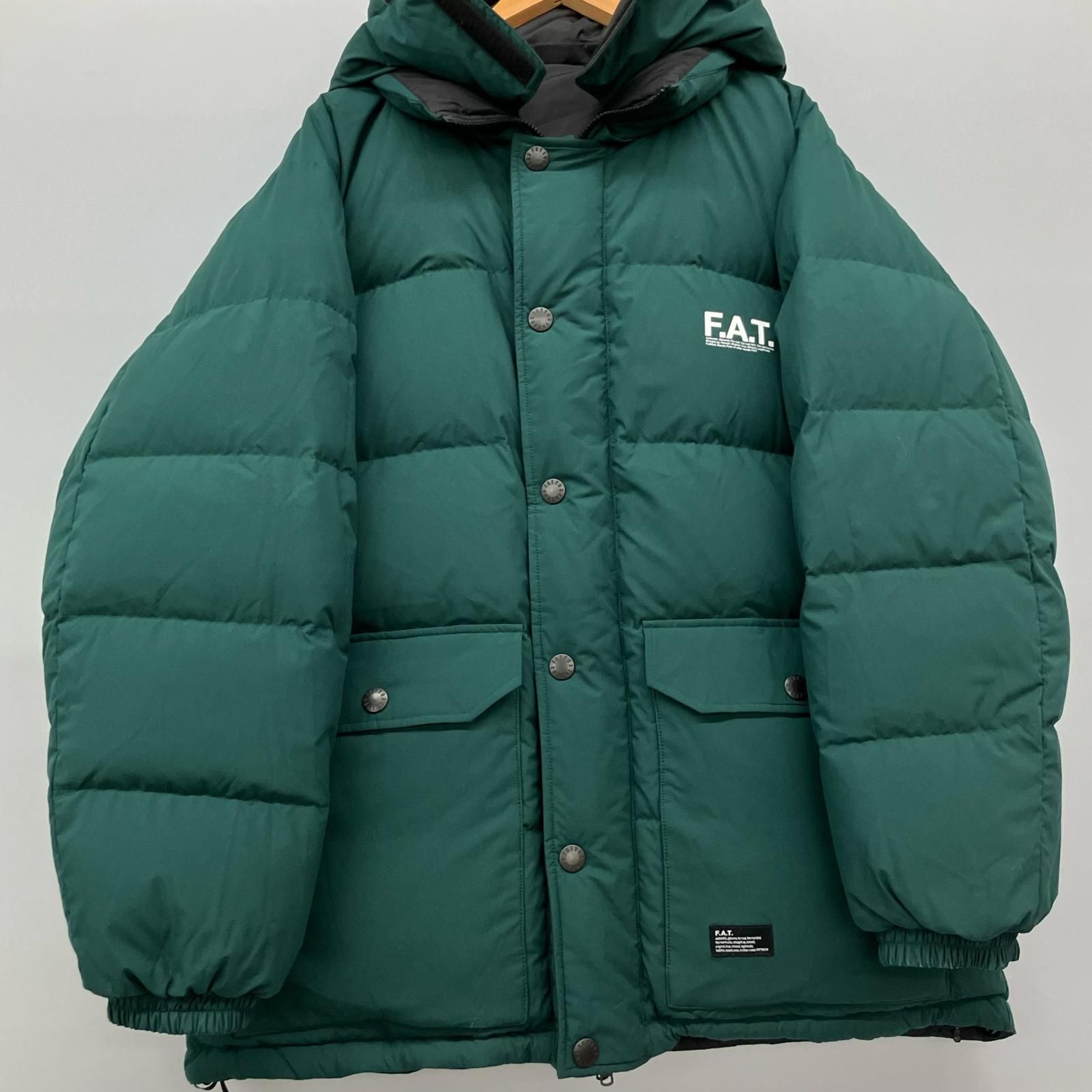 FAT レザーダウンジャケット　グリーン SKINNY △△FAT エフエーティ SIERRADUBリバーシブルダウンジャケット SKINNY