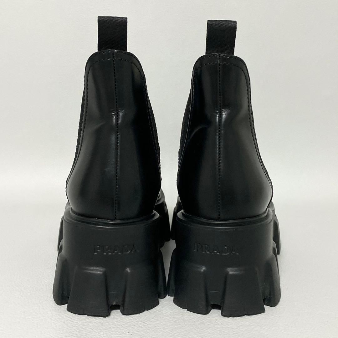 PRADA / モノリス サイドゴアブーツ 35.5 ブラック ショートブーツ 