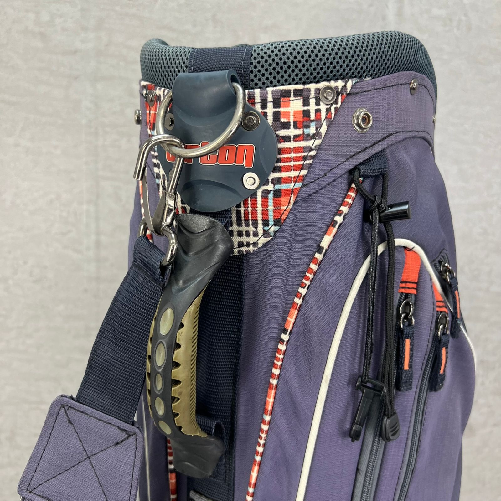 バートン ゴルフ カート式キャディバッグ 約9.5型 チェック柄 ナイロン