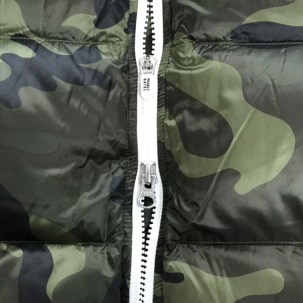 超美品】パーリーゲイツ ダウンベスト カーキ×黒 迷彩 カモフラ 軽量