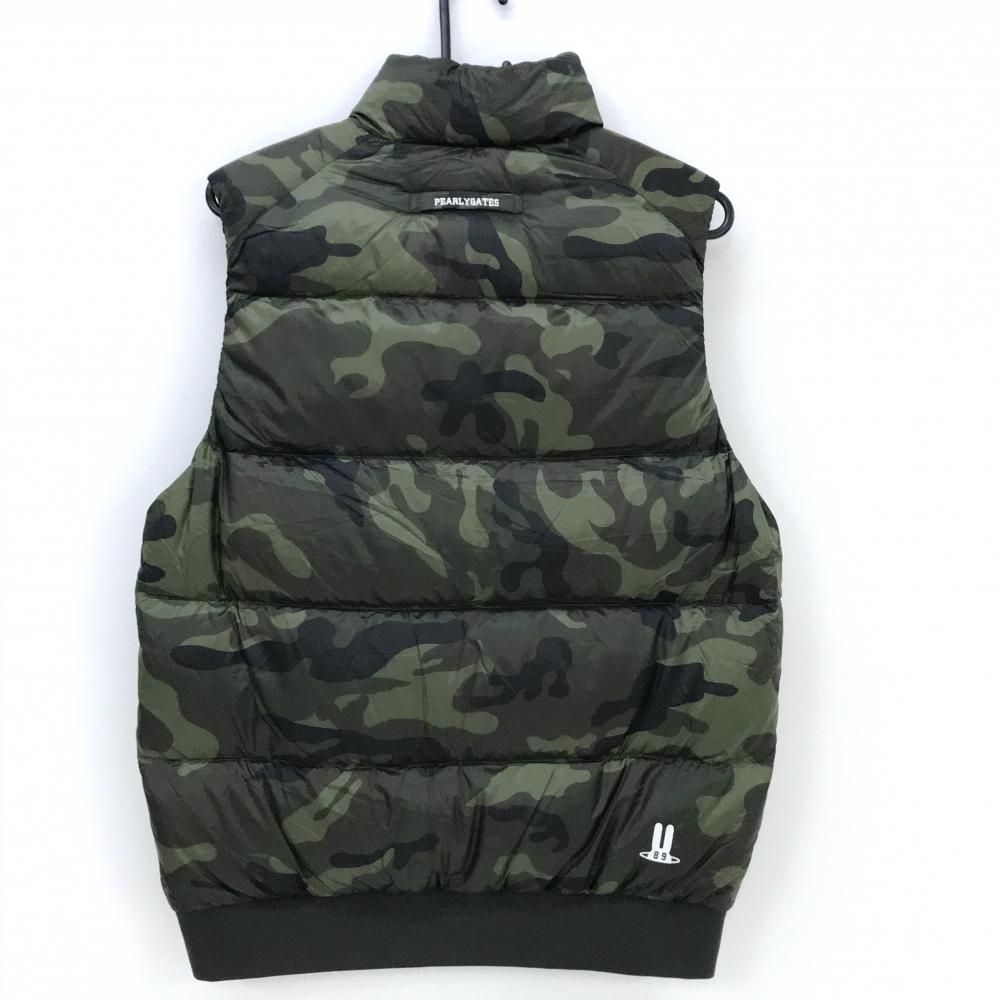 超美品】パーリーゲイツ ダウンベスト カーキ×黒 迷彩 カモフラ 軽量