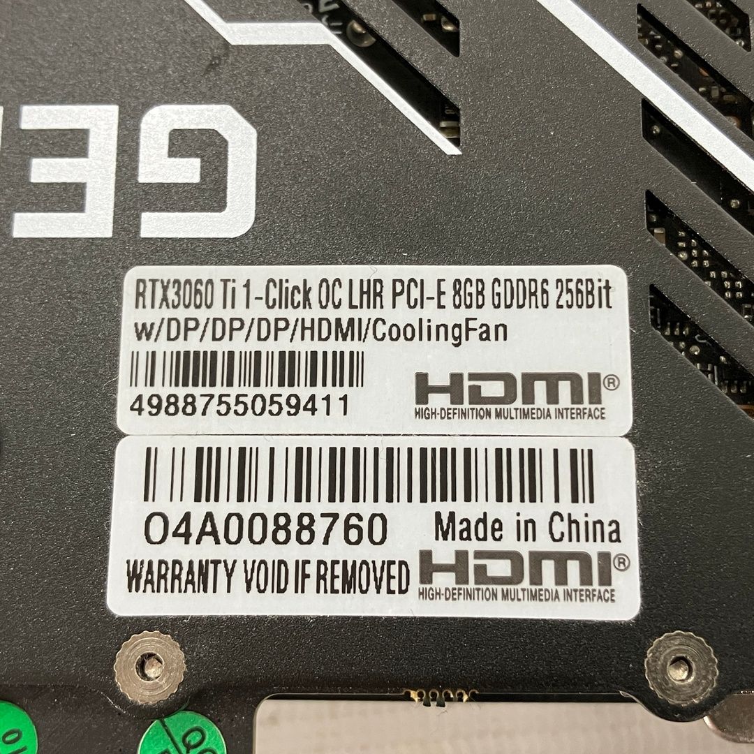 GALAKURO GeForce RTX3060Ti 8GB GALAKURO GAMING OC LH グラフィック