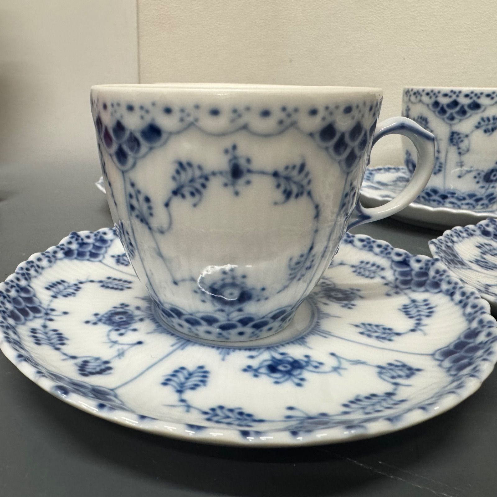 DA 35 ROYAL COPENHAGEN ロイヤルコペンハーゲン カップ-ソーサー ブルーフルーテッド フルレース