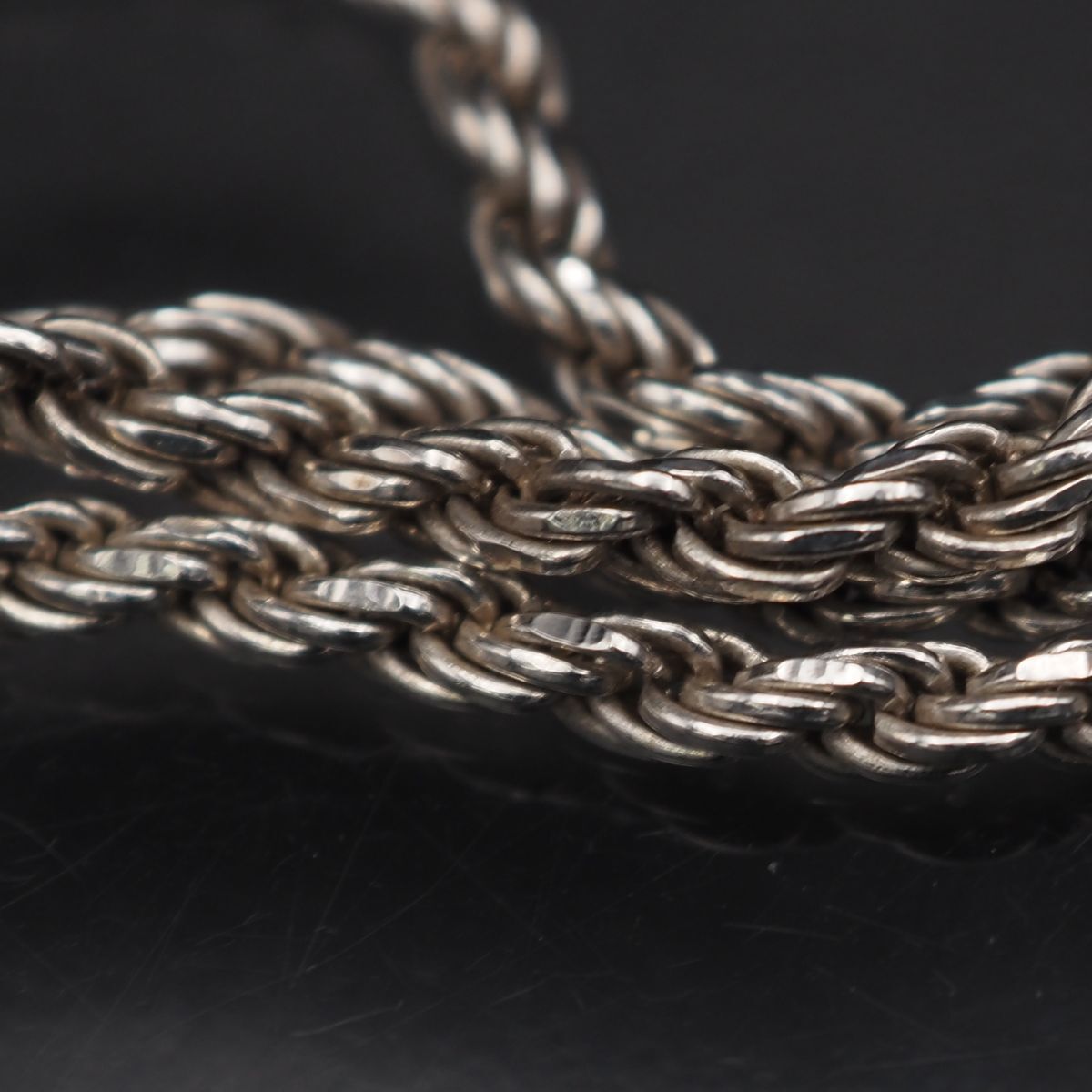 J774 ヴィンテージ ITALY AG 925刻印 ネックレス スクリュー ロープ