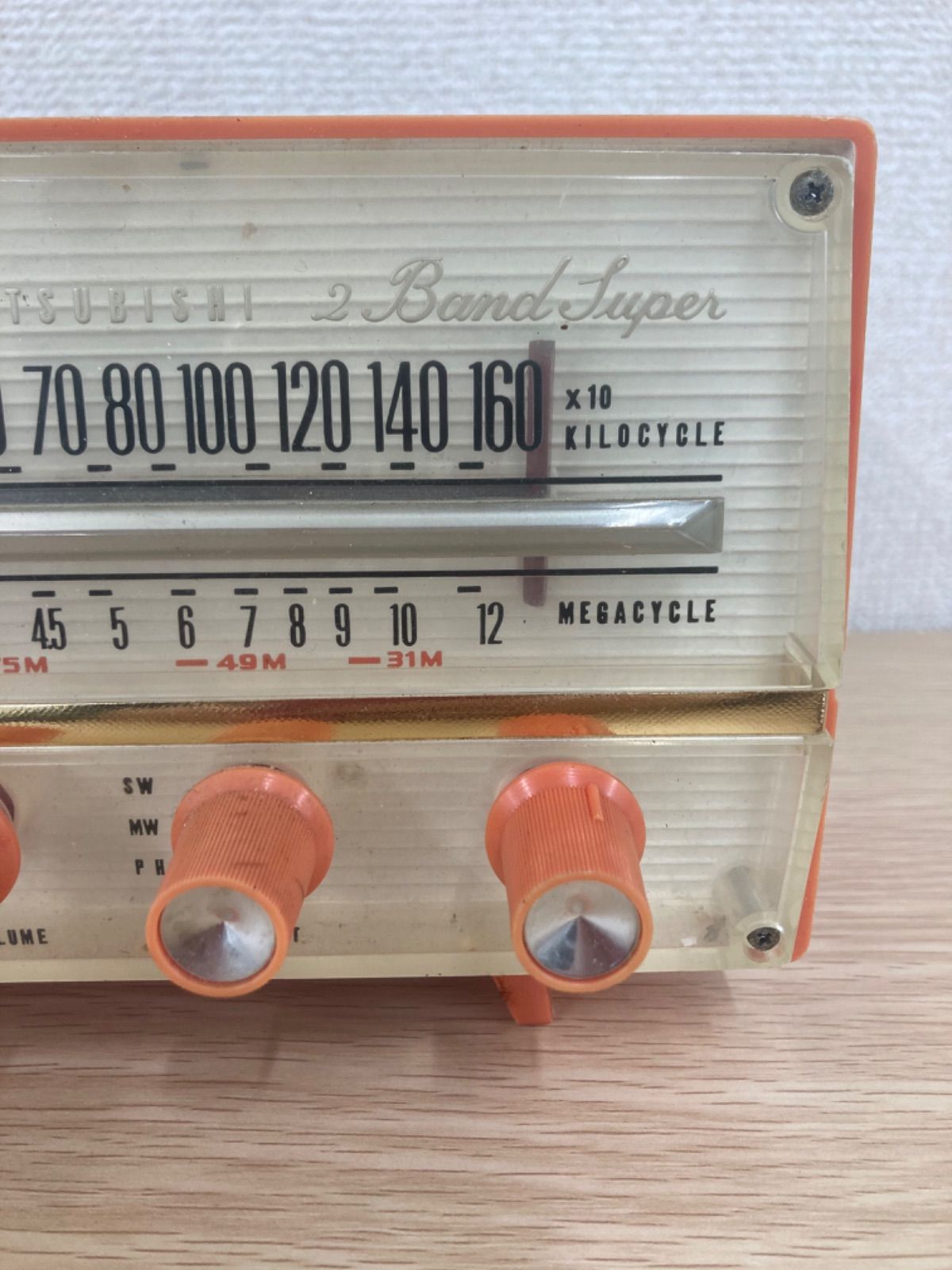 動作確認済　昭和レトロ　アンティーク　三菱ラジオ　5P-468 5 通電確認済み アンティーク 三菱 レトロ ラジオ 5P-468 【電化製品