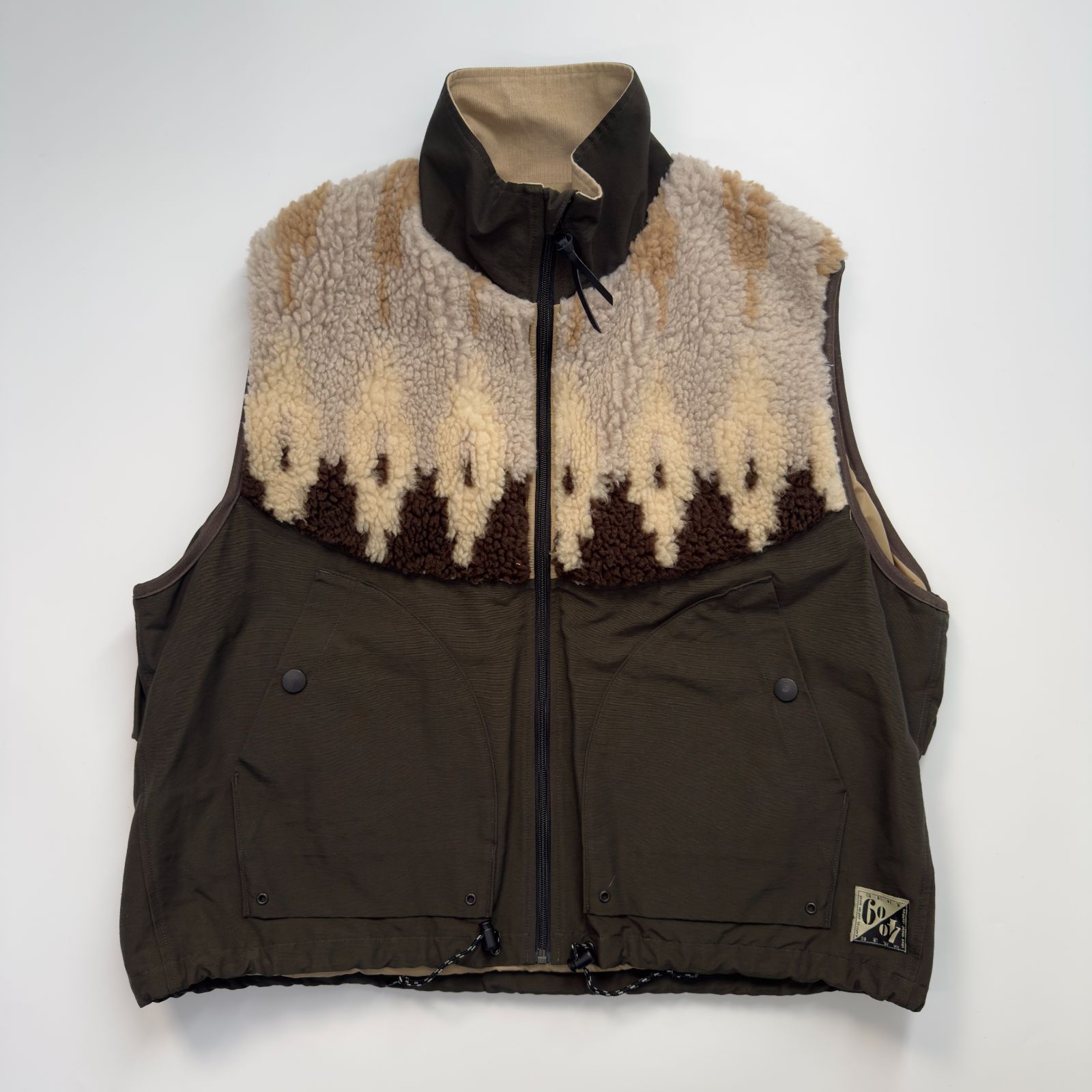 状態良好です⭐︎KAPITAL⭐︎キャピタル⭐︎ベスト size:XL KAPITAL (キャピタル) 60/40クロス ロクヨン フリース ノルディック