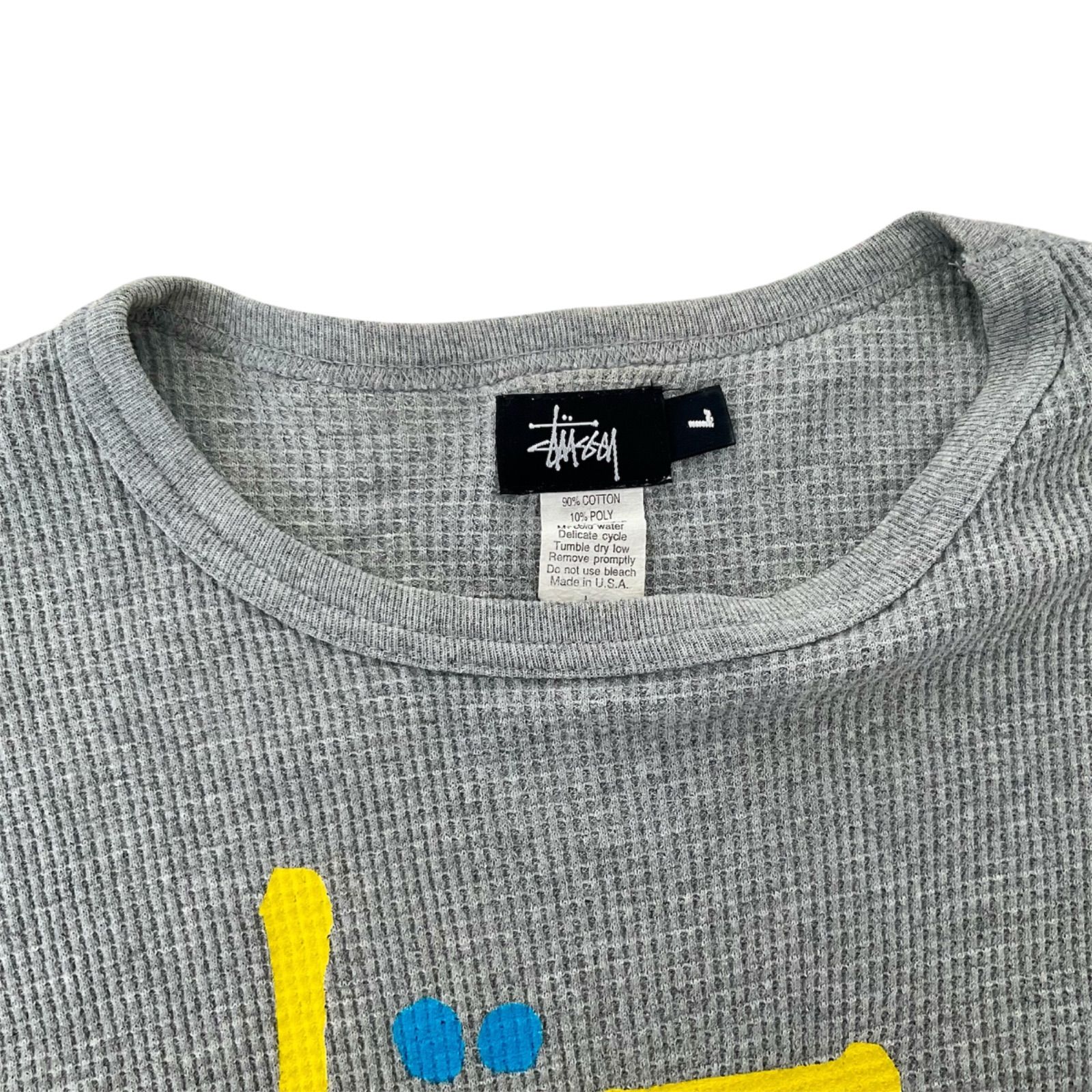 stussy サーマル ロンT グレー ステューシー ワッフル スケーター