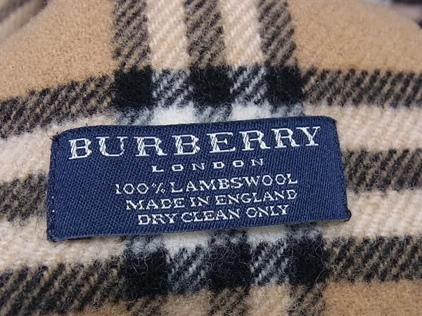 BURBERRY バーバリー マフラー ノバチェック ブラウン系 ウール ユニセックス フリンジ