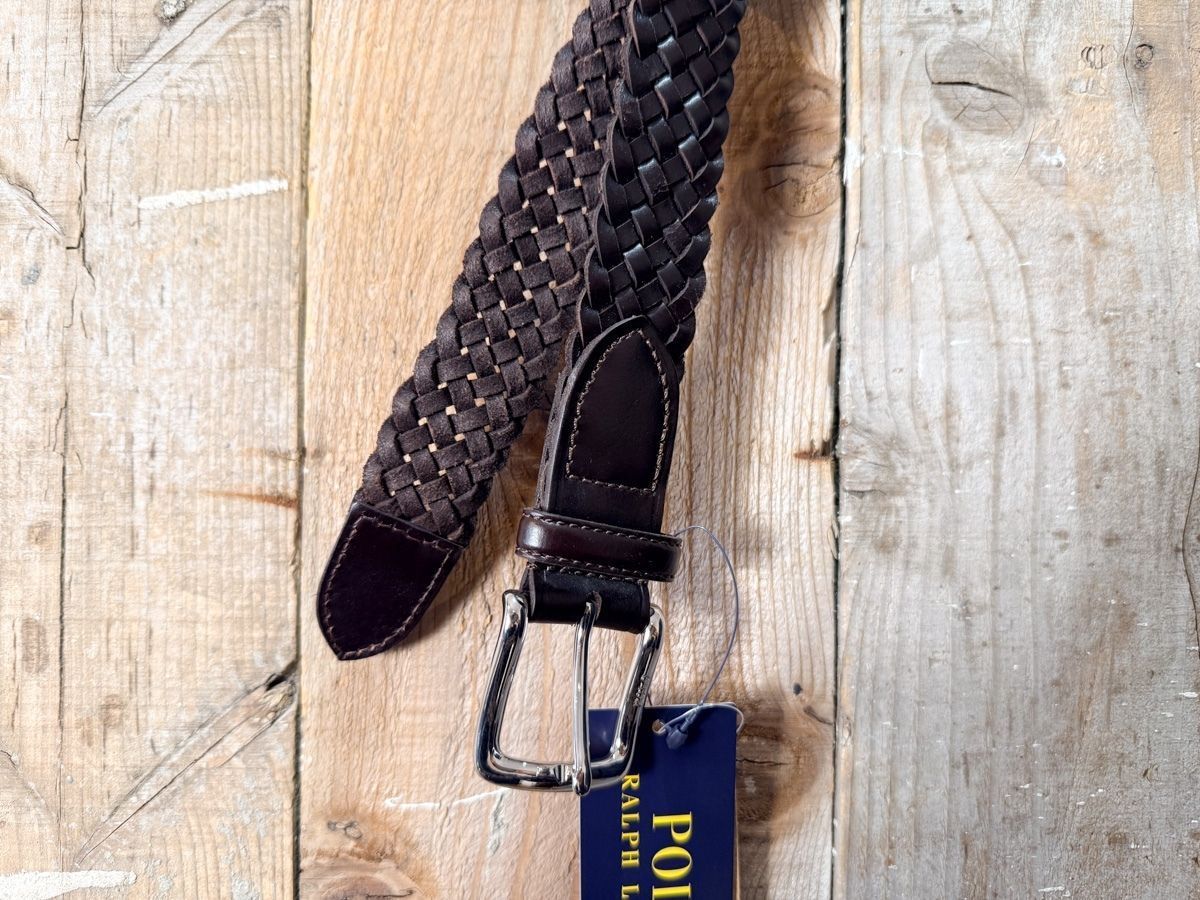 Polo Ralph Lauren(ラルフローレン):編み込み レザー ベルト - メルカリ