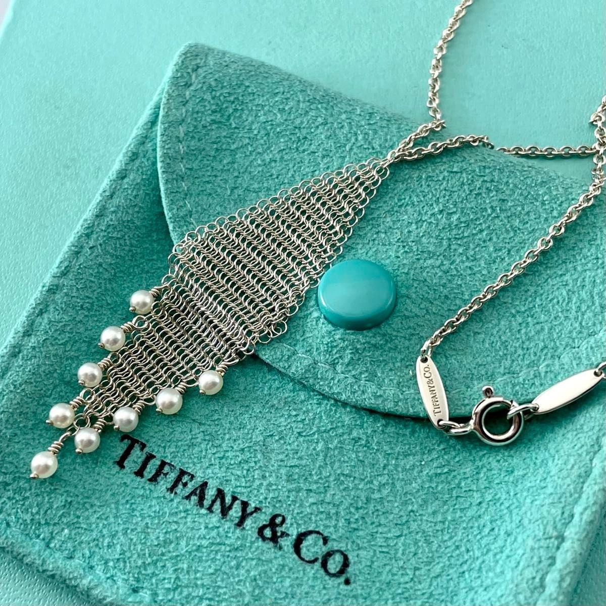 ティファニー 9 P パール メッシュ スカーフ ネックレス XW 3 fe
