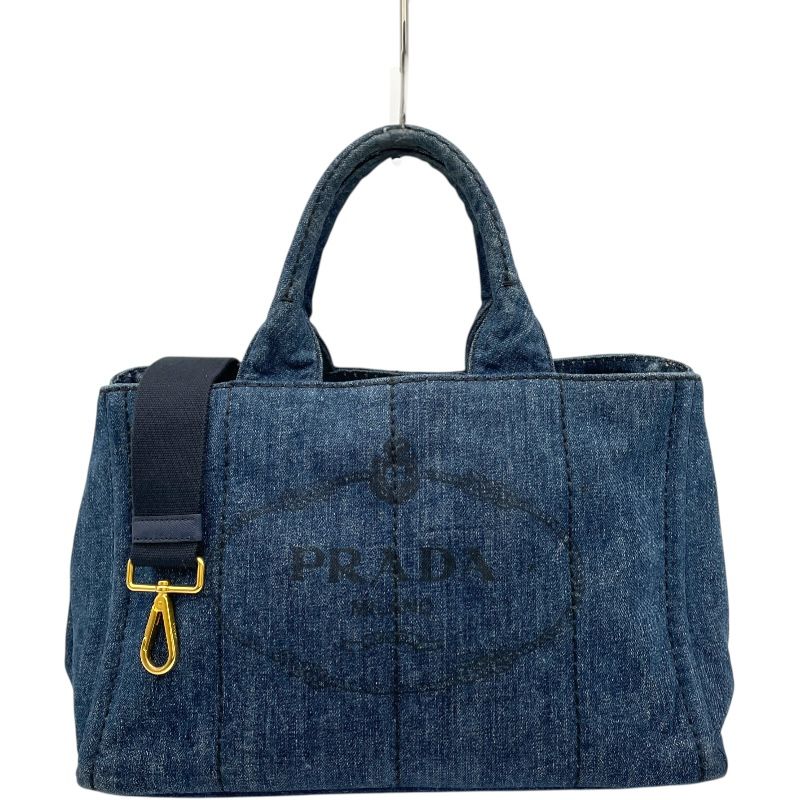 プラダ PRADA カナパバッグ ブルー デニム レディース ハンドバッグ
