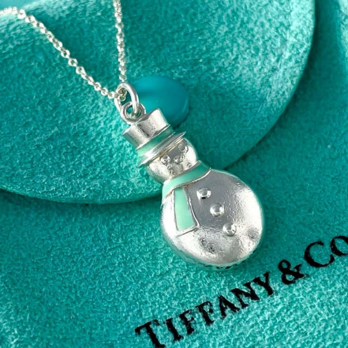 ティファニー スノーマン 雪だるま ブルー エナメル ネックレス YE 5 fe