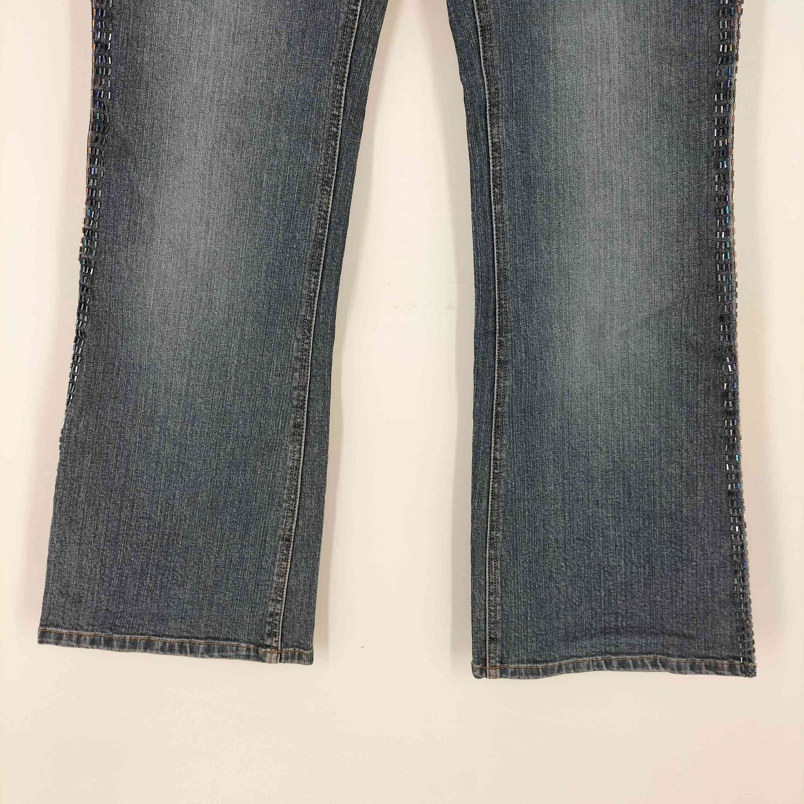 ユーズドフルギ USED古着 ビーズ装飾フレアデニムパンツ レディース 7 