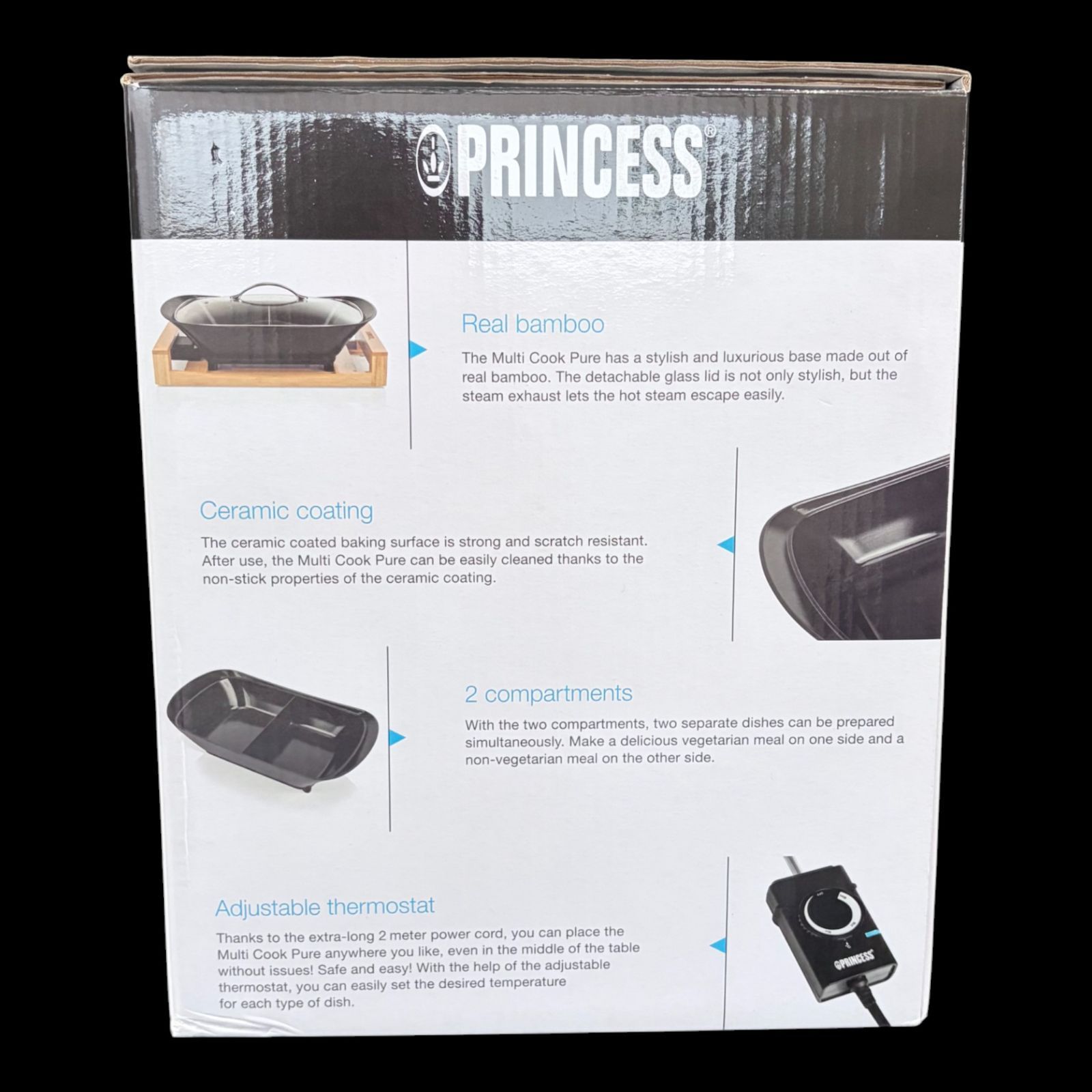 新品 】PRINCESS SEPARATE POT BLACK セパレートポット 卓上二色電気鍋