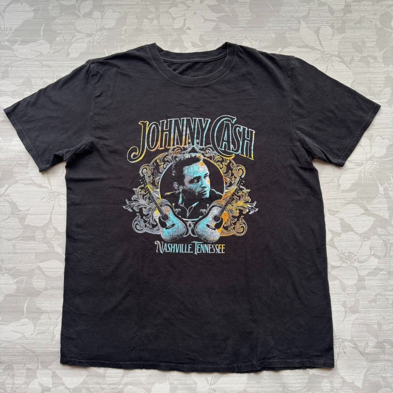 ジョニー・キャッシュ Tシャツ 黒 XLサイズ】ジョニーキャッシュ JOHNNY CASH グラフィック Tシャツ 黒
