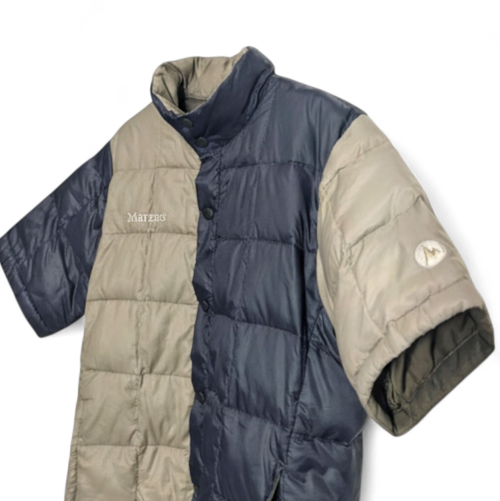 マーモット 半袖 ダウンシャツ メンズM ネイビー/オリーブ Marmot 