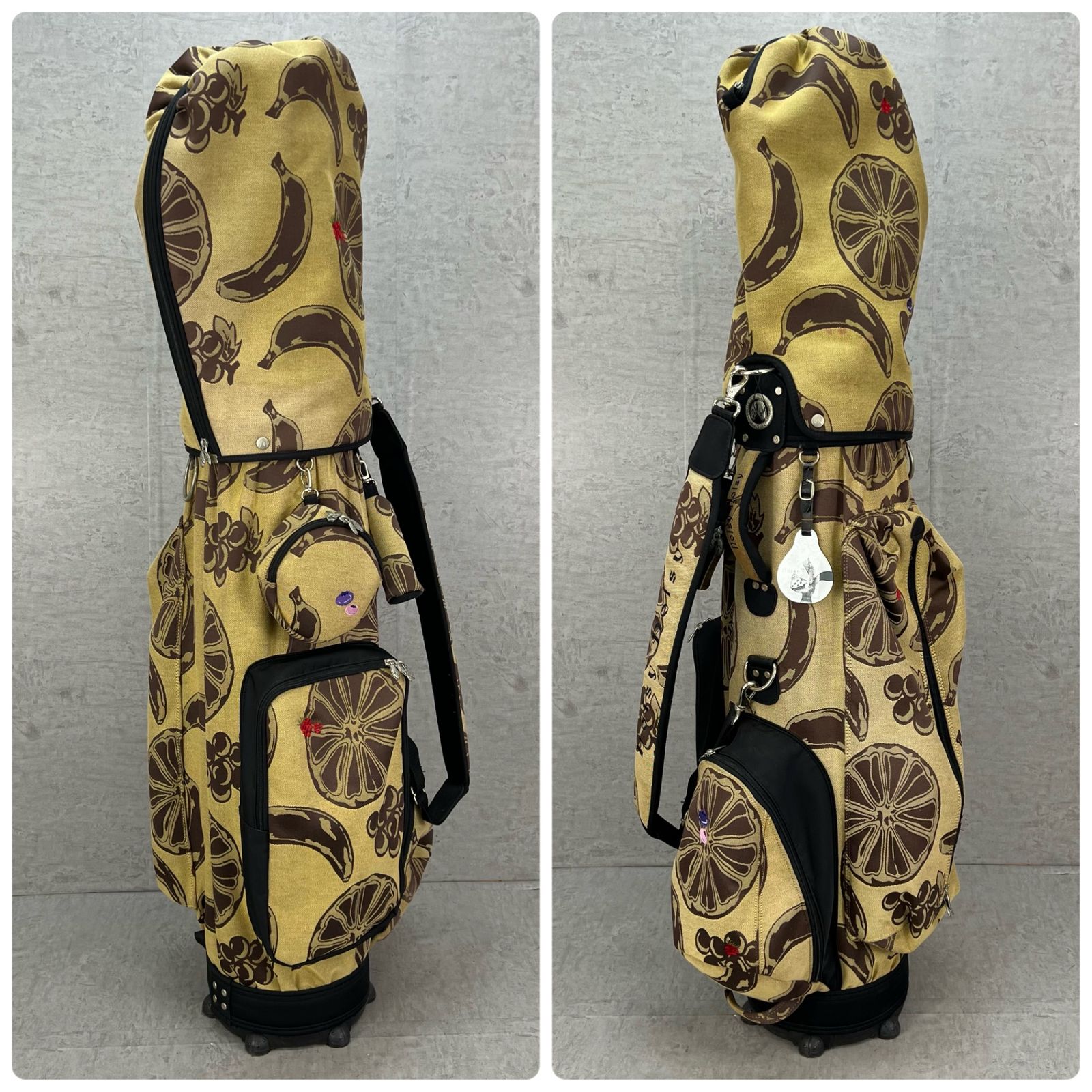 ノイジーノイジー ゴルフ カート式キャディバッグ フルーツ柄 約8.5型 ポリエステル Noisy