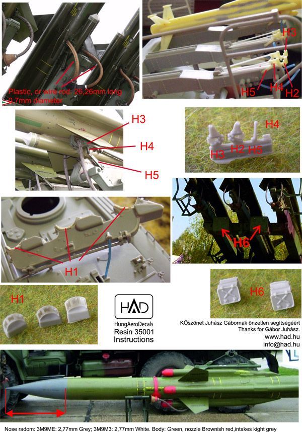 1点 ! HADモデルズ Sa-6 アップグレードセット 3 M 9 ME | 1|35スケール ディテールアップパーツ!