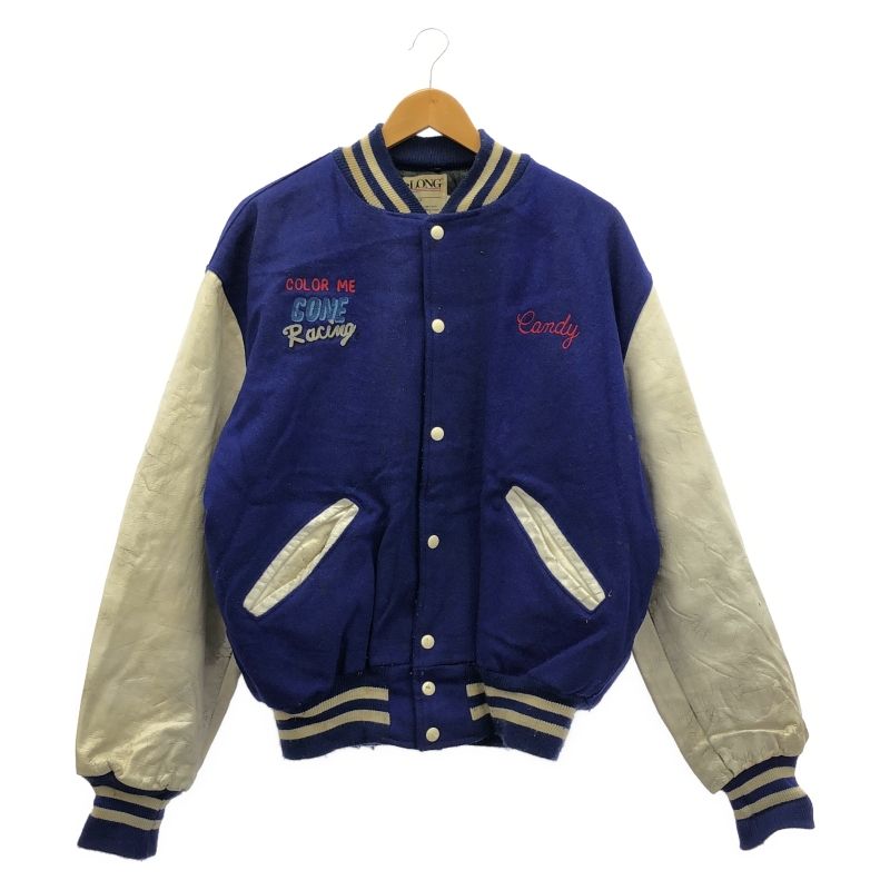 DeLONG スタジャン L ブルー ホワイト デロング 10