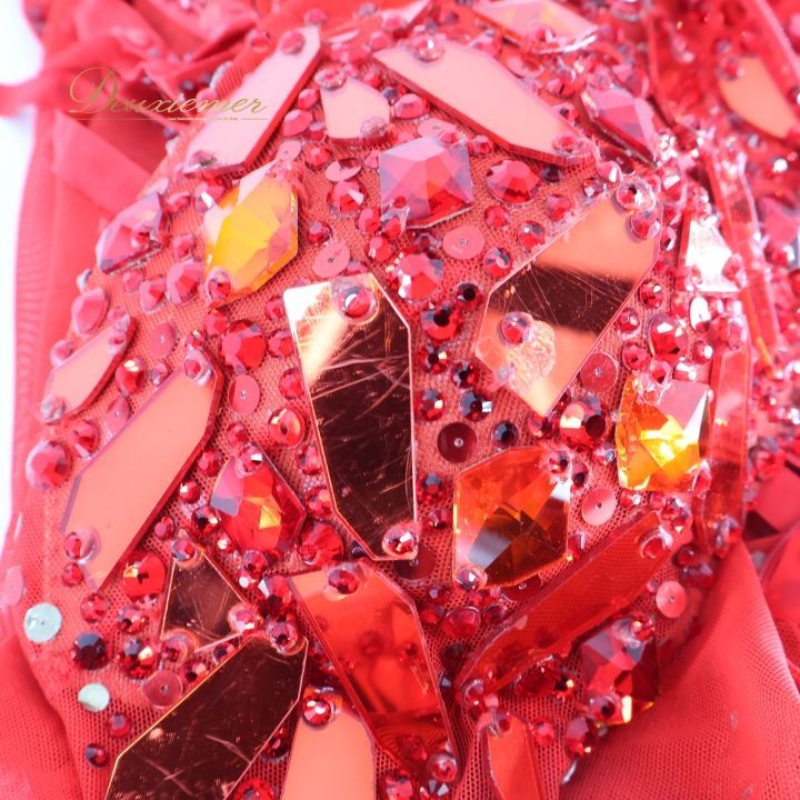 社交ダンス 衣装 タカダンス TAKADANCE ラテン ドレス ワンピース 赤