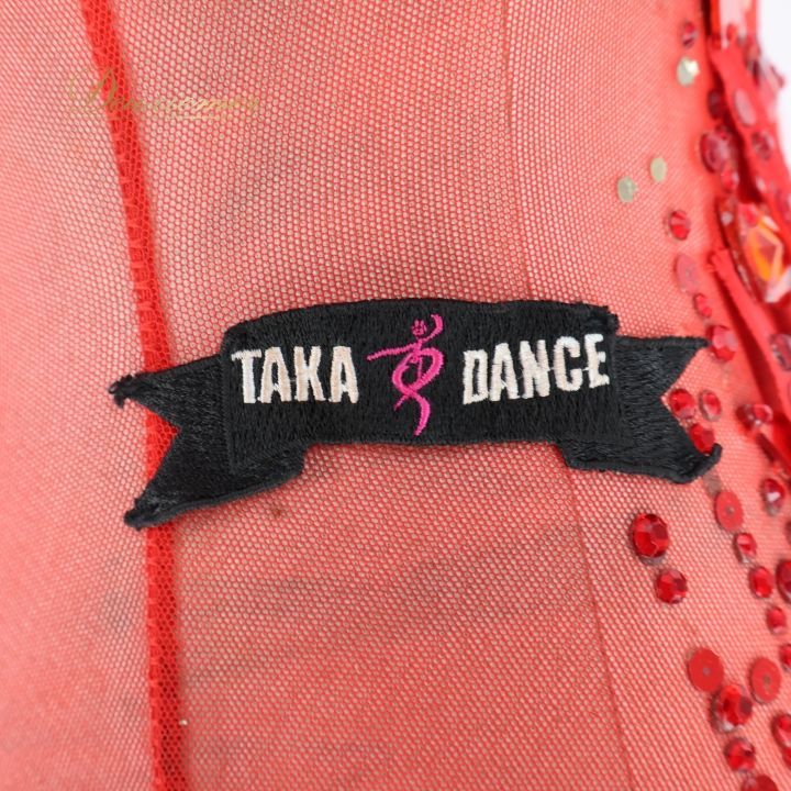 社交ダンス 衣装 タカダンス TAKADANCE ラテン ドレス ワンピース 赤
