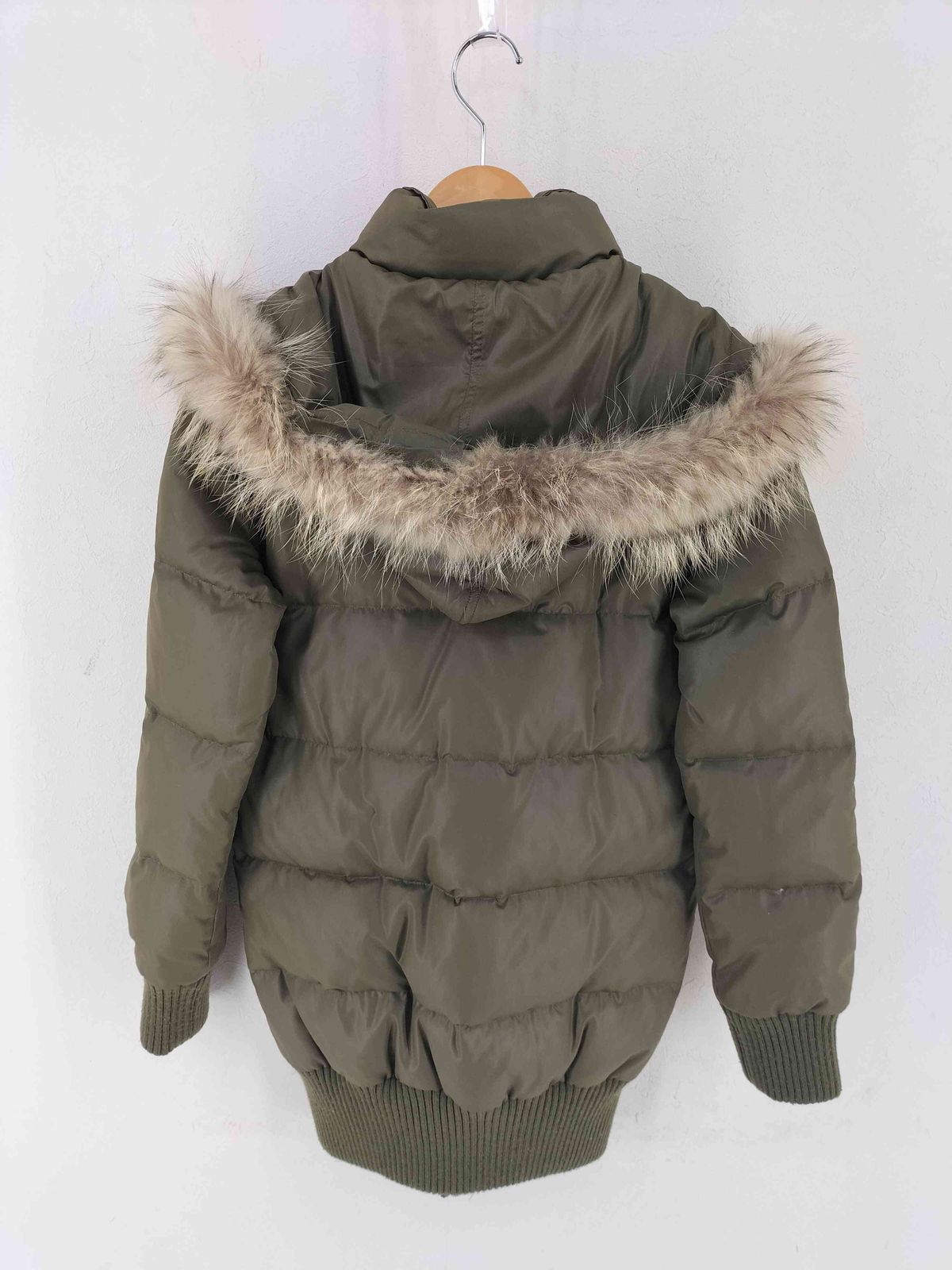 ユーズドフルギ USED古着 ラクーンファー フード付き ダウンコート