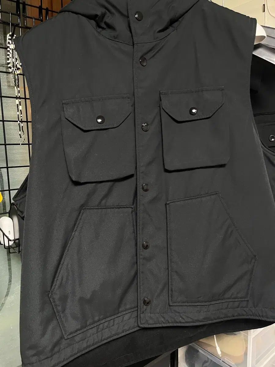 M size エンジニア ガーメント ポプリン フィールド ベスト ブラック