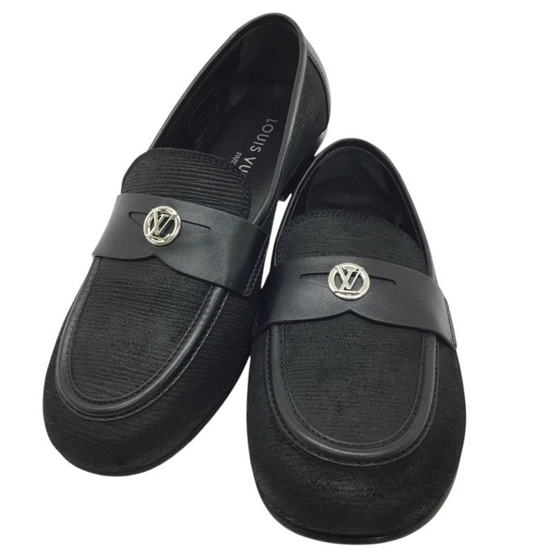 LOUIS VUITTON ルイヴィトン ソーホーローファー スウェード 1 AGZTS ブラック サイズ38 約24 cm 品| -AB 質屋 か ｎ