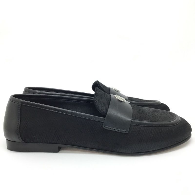 LOUIS VUITTON ルイヴィトン ソーホーローファー スウェード 1 AGZTS ブラック サイズ38 約24 cm 品| -AB 質屋 か ｎ