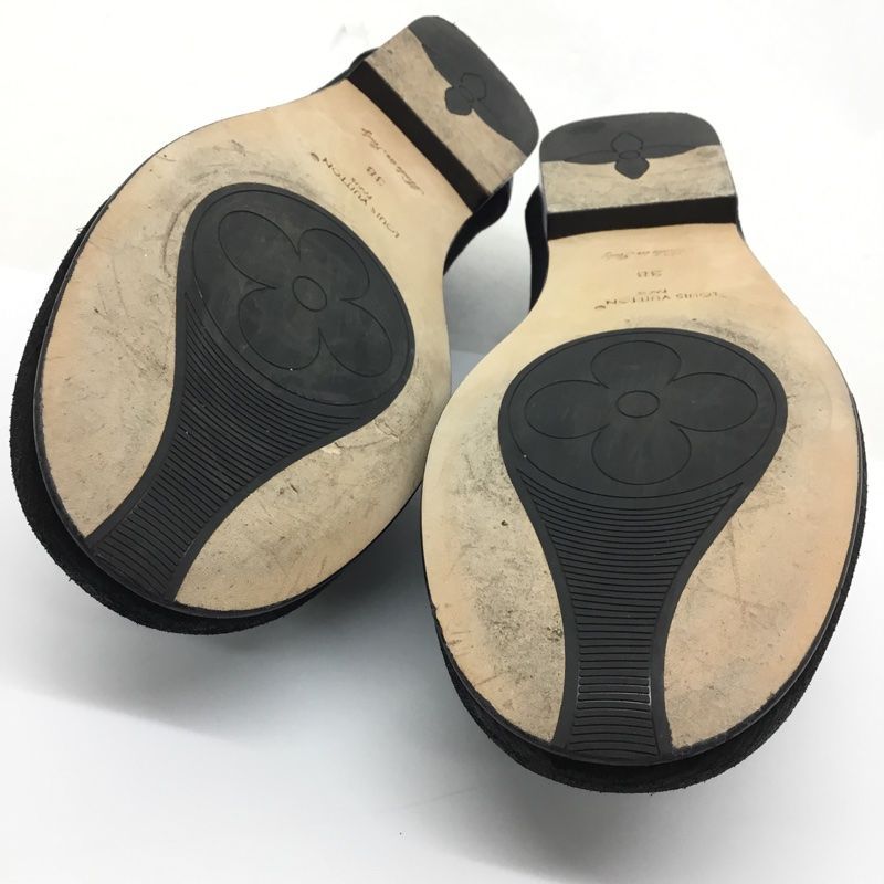  LOUIS VUITTON ルイヴィトン ソーホーローファー スウェード 1 AGZTS ブラック サイズ38 約24 cm 品| -AB 質屋 か ｎ ローファー ブーツ 革靴