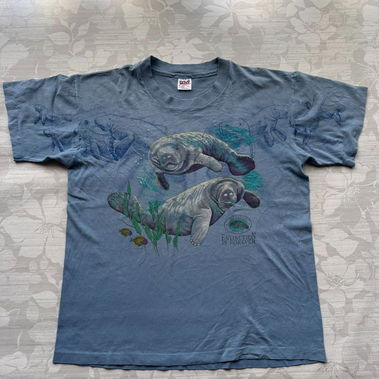 anvil 90 s マナティ 海洋生物 Tシャツ L ヴィンテージ 絶滅危惧種