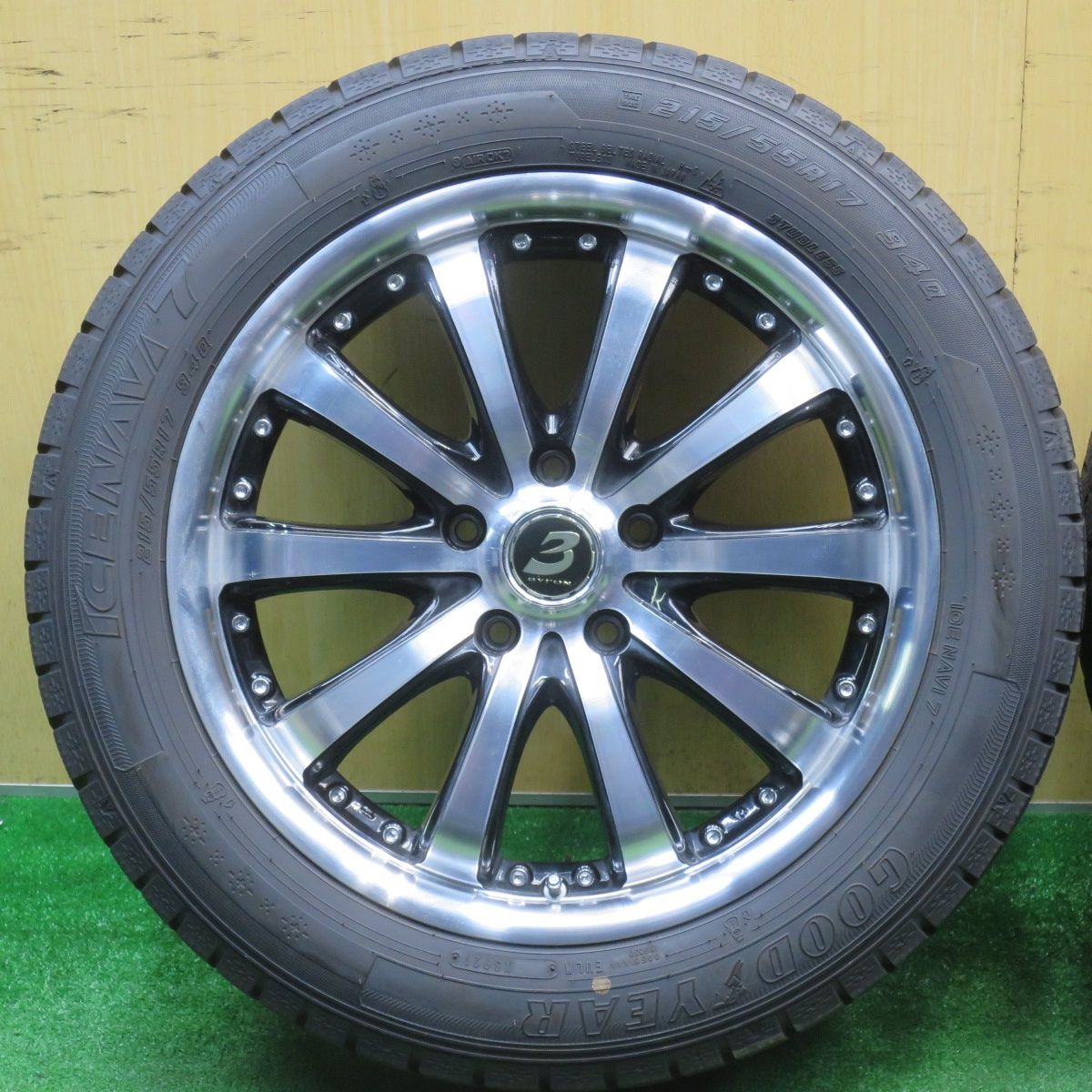  バリ溝 9.5分 LOXARNY EX BYRON STINGER 215|55 R 17 スタッドレス グッドイヤー アイスナビ7 ロクサーニ バイロン スティンガー 17インチ PCD 114.3|5 H ス 17インチ タイヤ ホイールセット