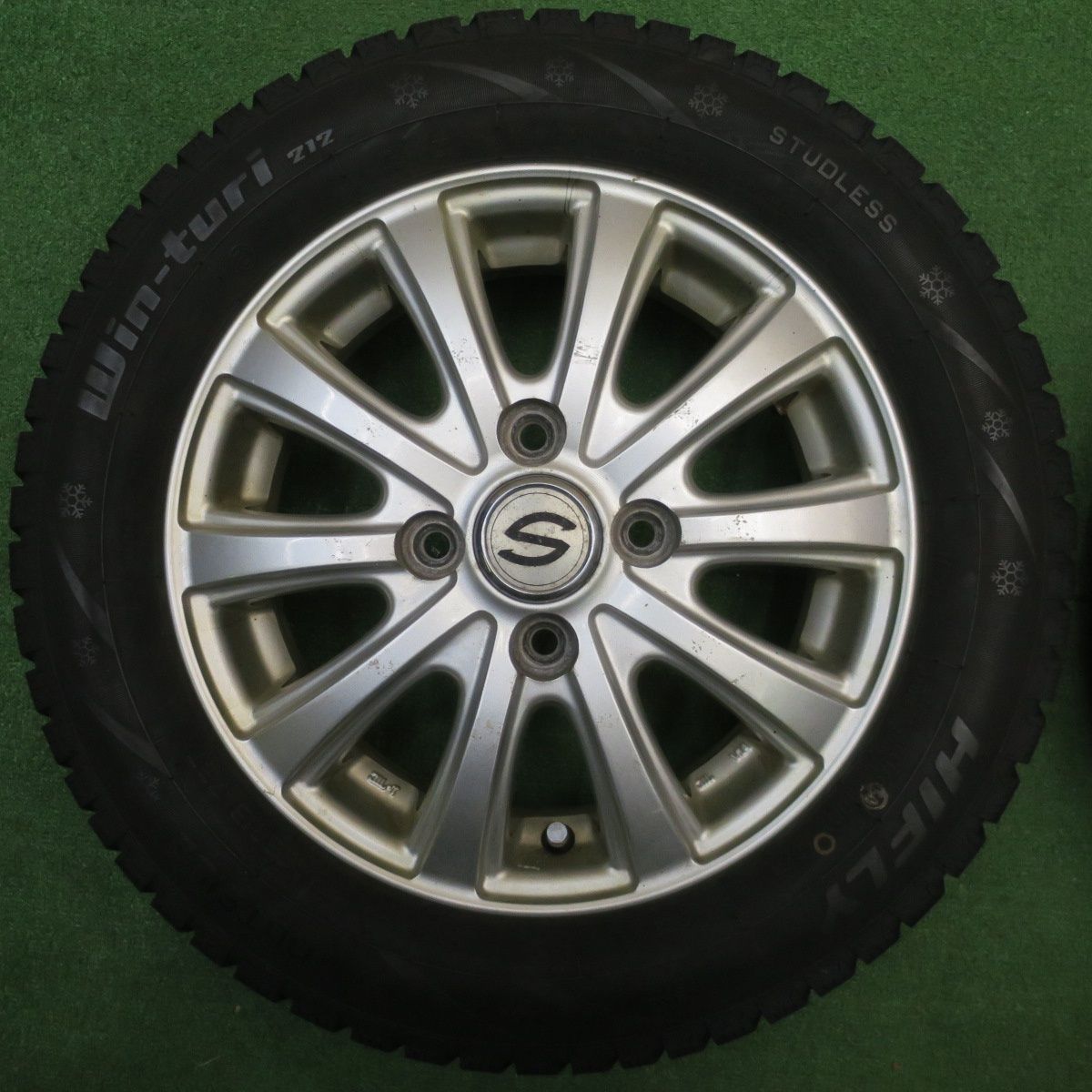  4本価格 22年 スタッドレス 155|65 R 13 ハイフライ Win-turi 212 社外 アルミ 13インチ PCD 100|4 H ス 13インチ タイヤ ホイールセット