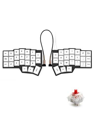 有線分割型エルゴノミックメカニカルキーボード | 40% 直交線形 3 x 6 レイアウト 46 キー ホットスワップ なキーごとの RGB Vial|QMK プログラマブル 潤滑済みリニアスイッチ c d 9 ac 5