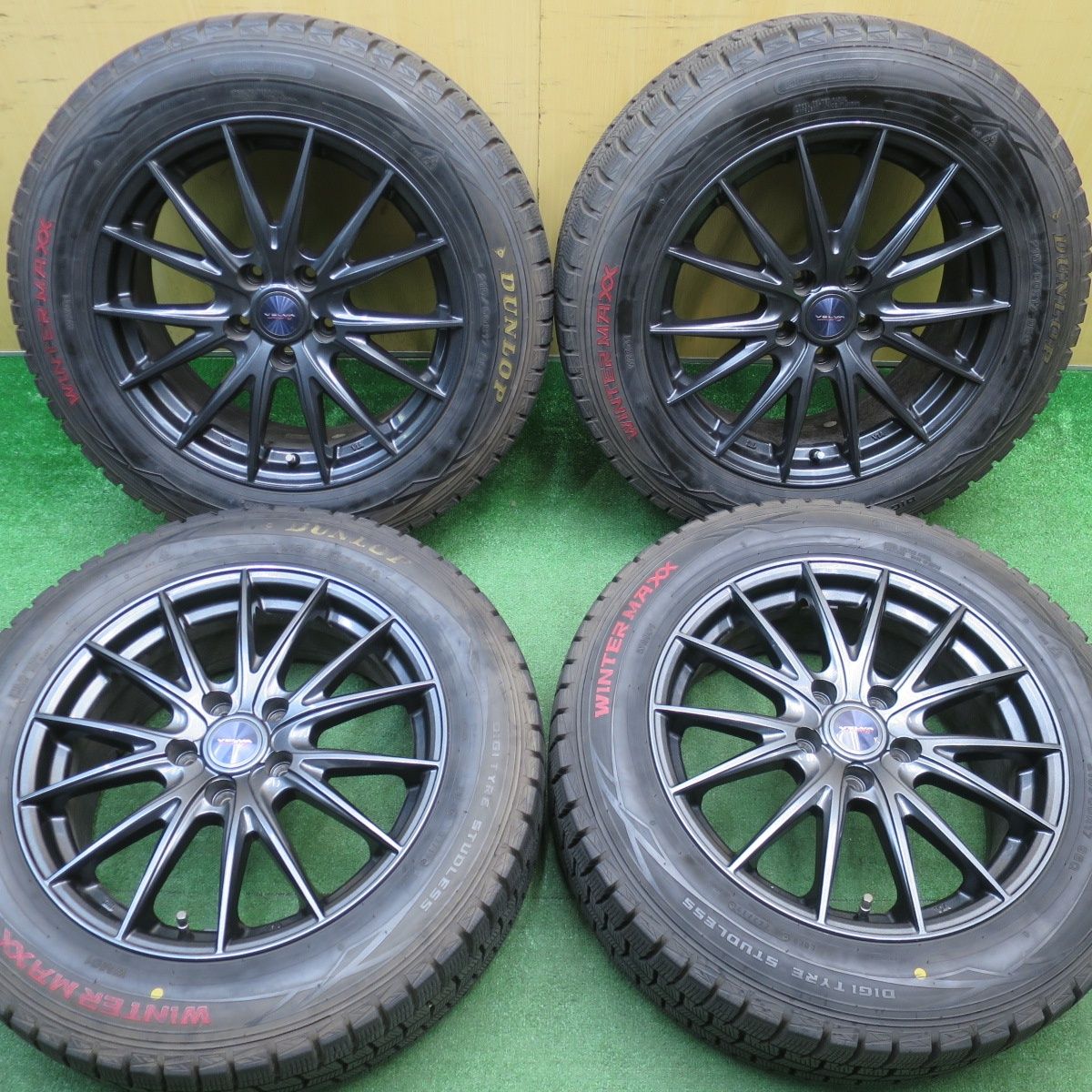 バリ溝 キレイ 9.5分 スタッドレス 215|60 R 17 ダンロップ ウインターマックス WM 01 VELVA SPORTZ ヴェルヴァ 17インチ PCD 114.3|5 H ス