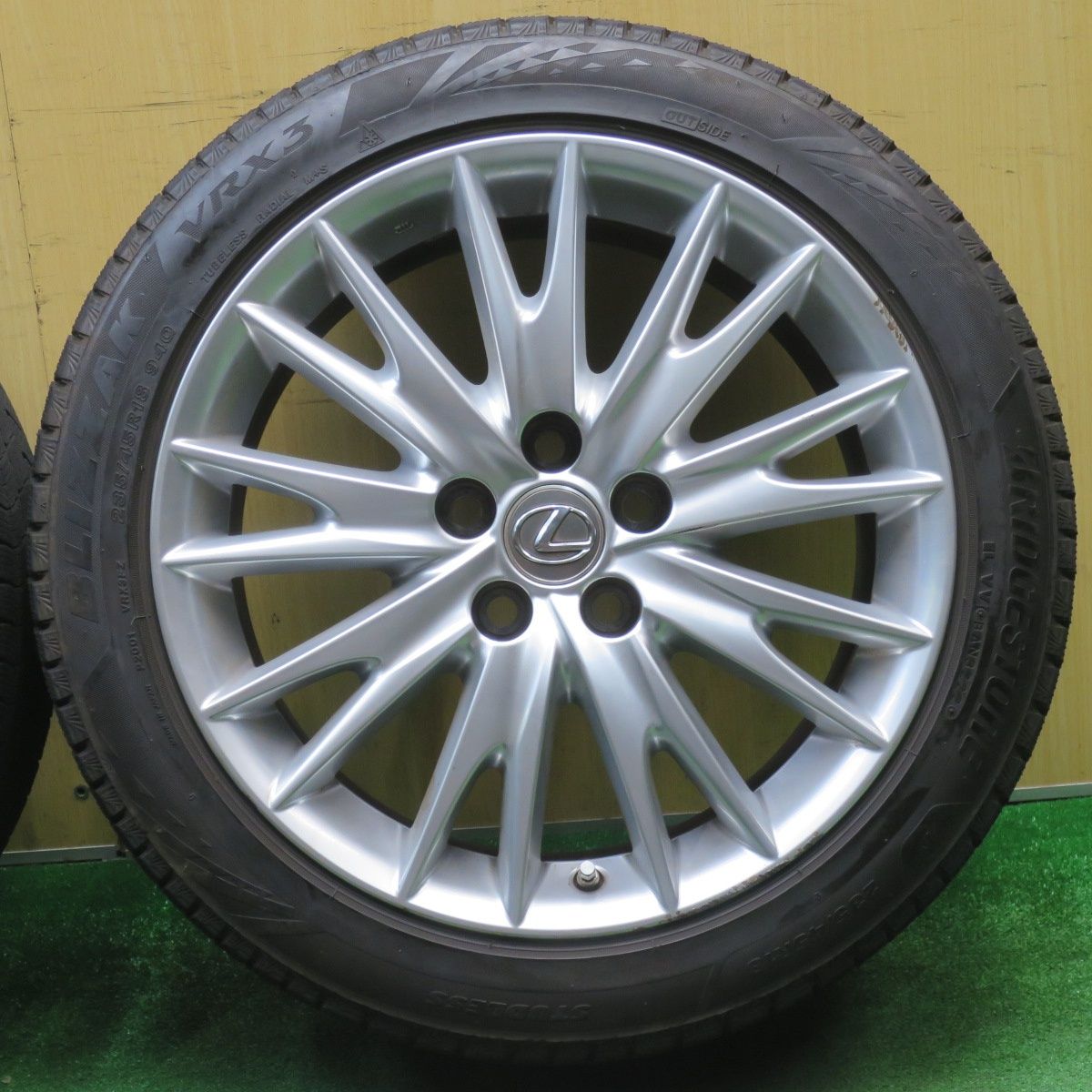  センサー付 バリ溝 22年 9.5分 レクサス GS バージョンL 235|45 R 18 スタッドレス ブリヂストン ブリザック VRX 3 18インチ PCD 114.3|5 H ス 18インチ タイヤ ホイールセット
