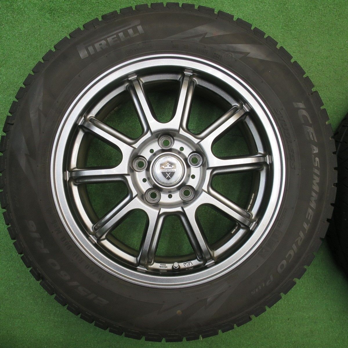  キレイ スタッドレス 215|60 R 16 ピレリ アイスアシンメトリコ プラス ESTROSA エステローザ 16インチ PCD 114.3|5 H ス 16インチ タイヤ ホイールセット