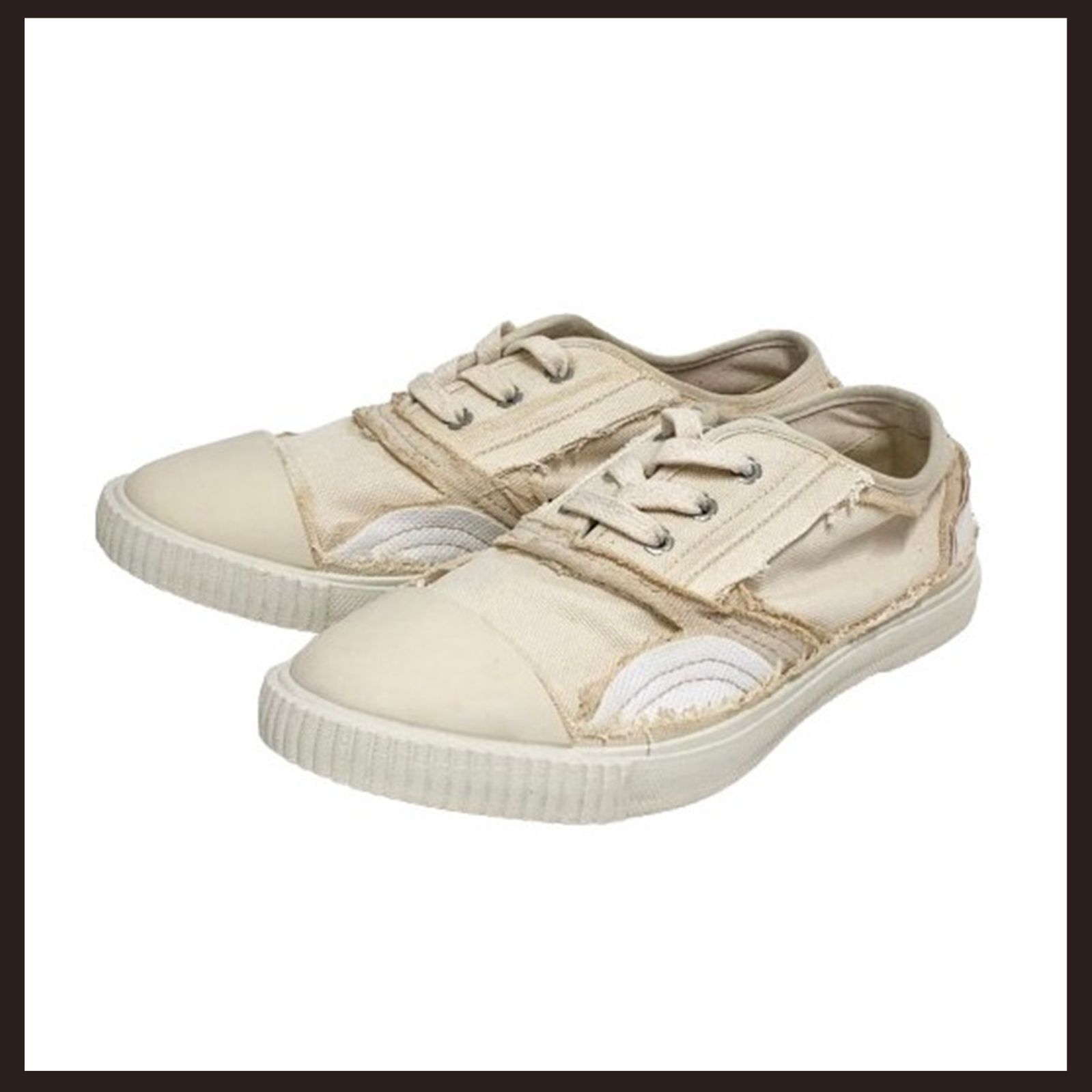 ♥ Maison Margiela メゾンマルジェラ インサイドアウト テキスタイル製スニーカー クリーム系 25 cm